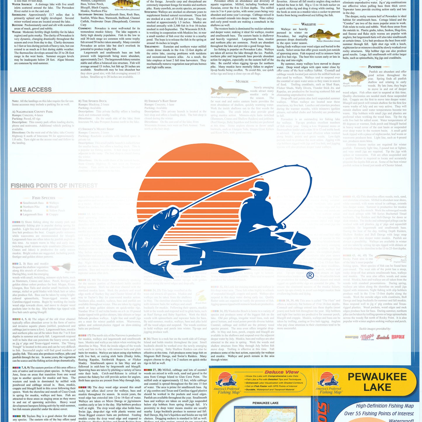 Pewaukee Lake Fishing Map