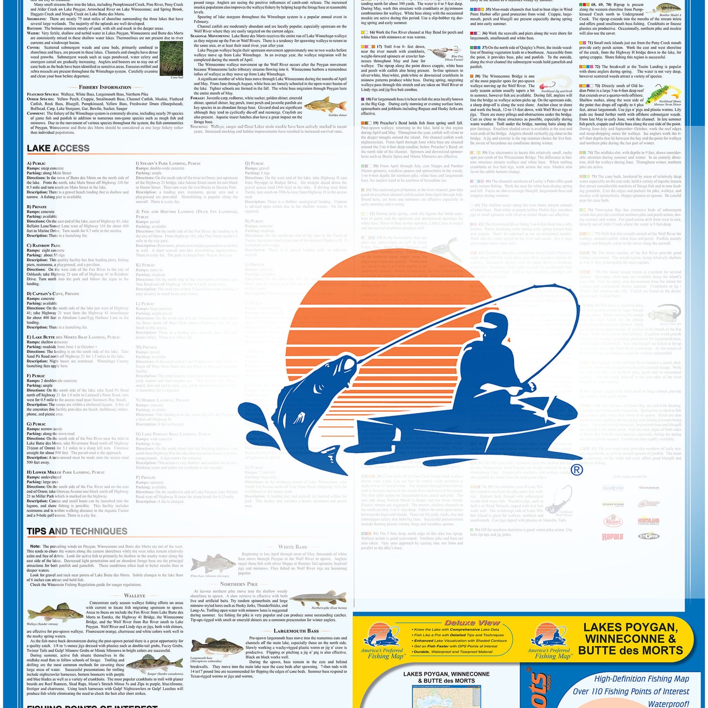 Poygan/Winneconne/Butte des Morts Fishing Map