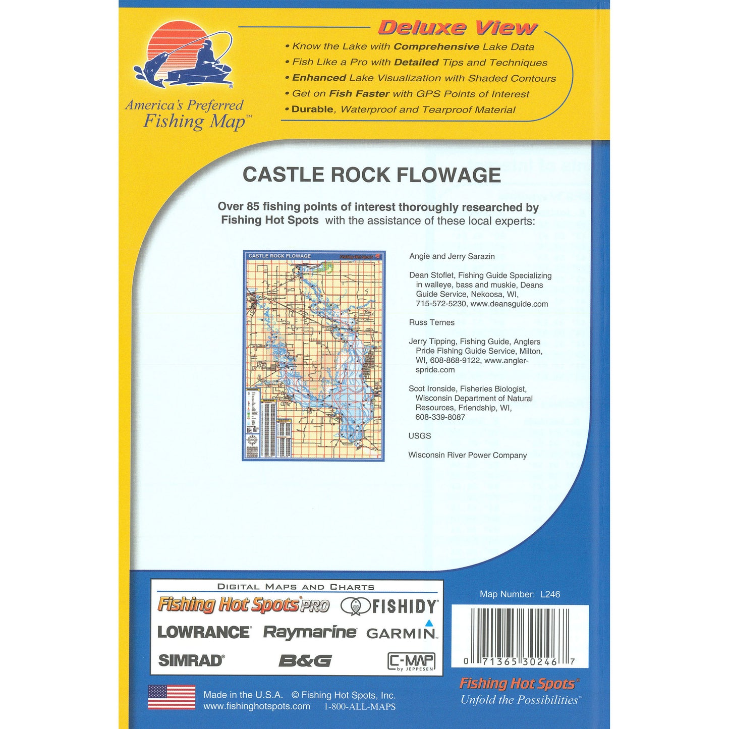 Castle Rock Flowage (Juneau/Adams Co) Fishing Map