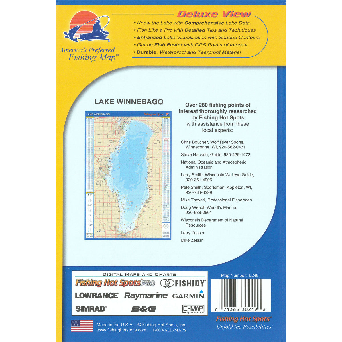 Lake Winnebago Fishing Map (Winnebago Co)