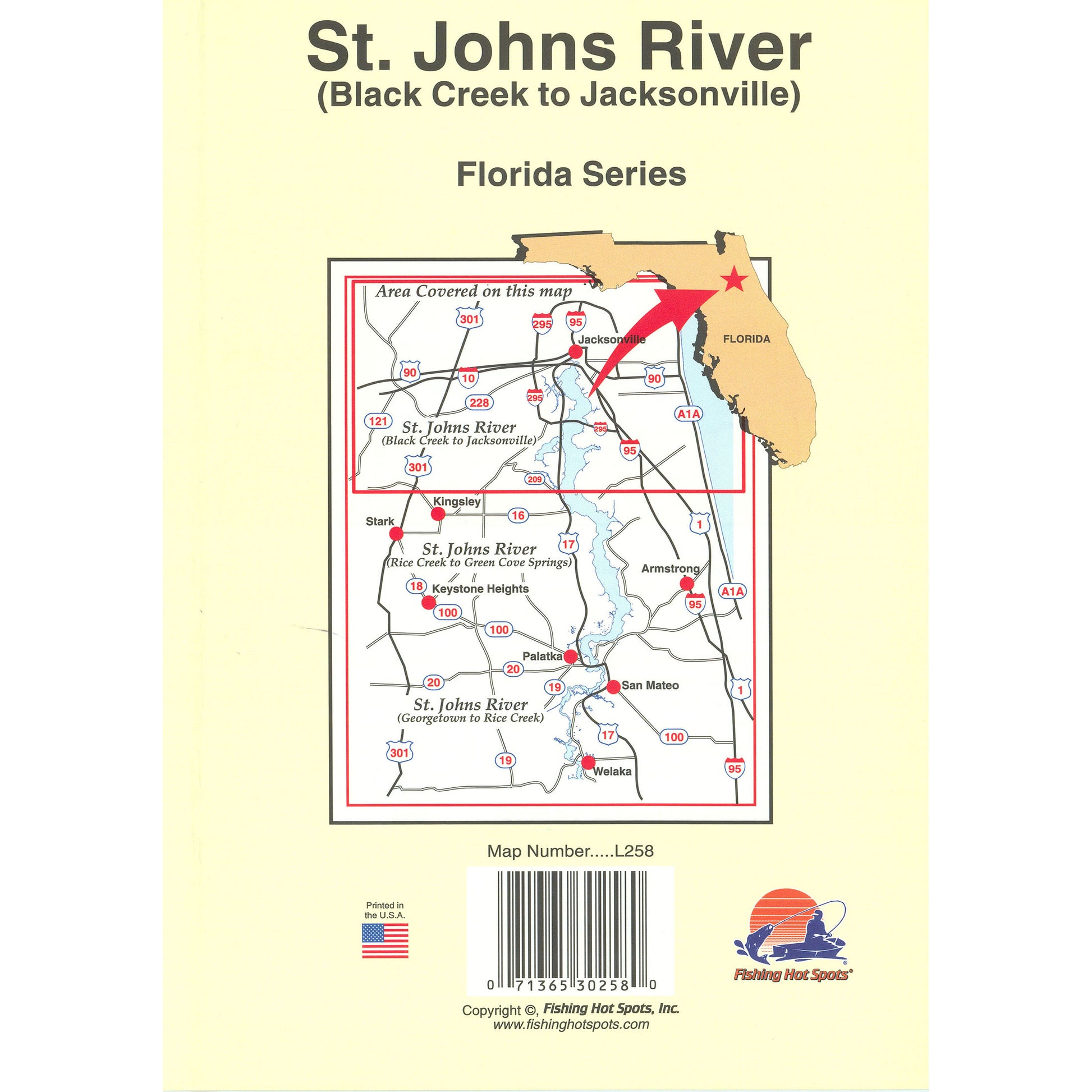 St. Johns River (Black Creek to Jacksonville) Fishing Map