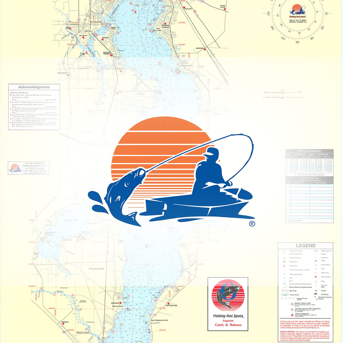 St. Johns River (Black Creek to Jacksonville) Fishing Map