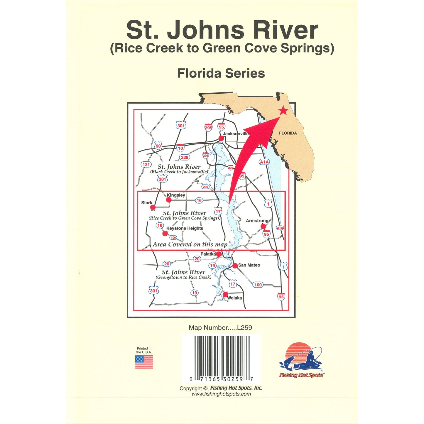 St. Johns River (Rice Creek to Green Cove Springs) Fishing Map