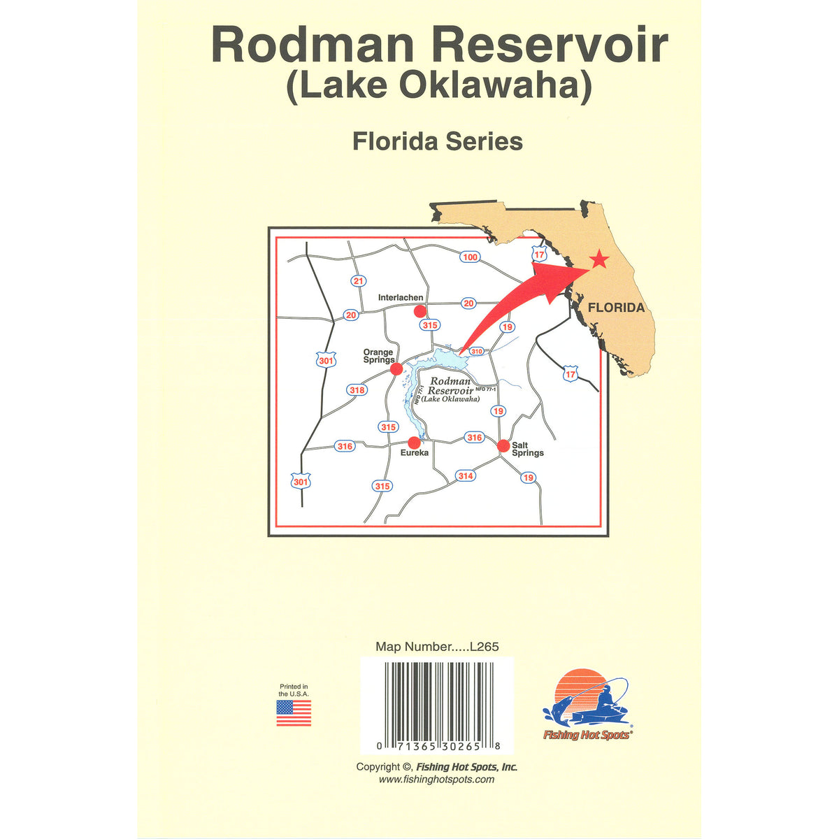 Rodman Reservoir Fishing Map