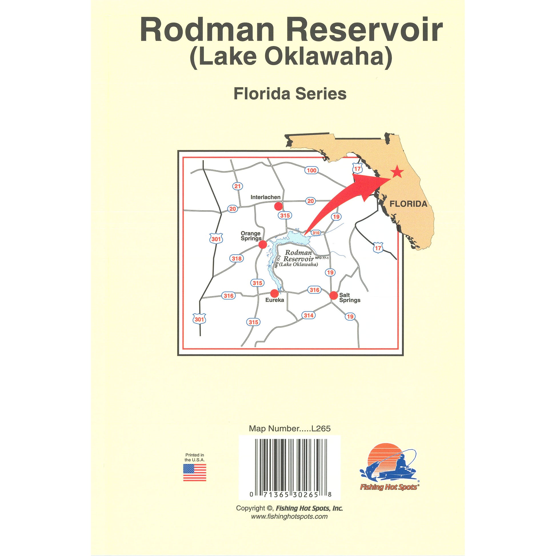 Rodman Reservoir Fishing Map