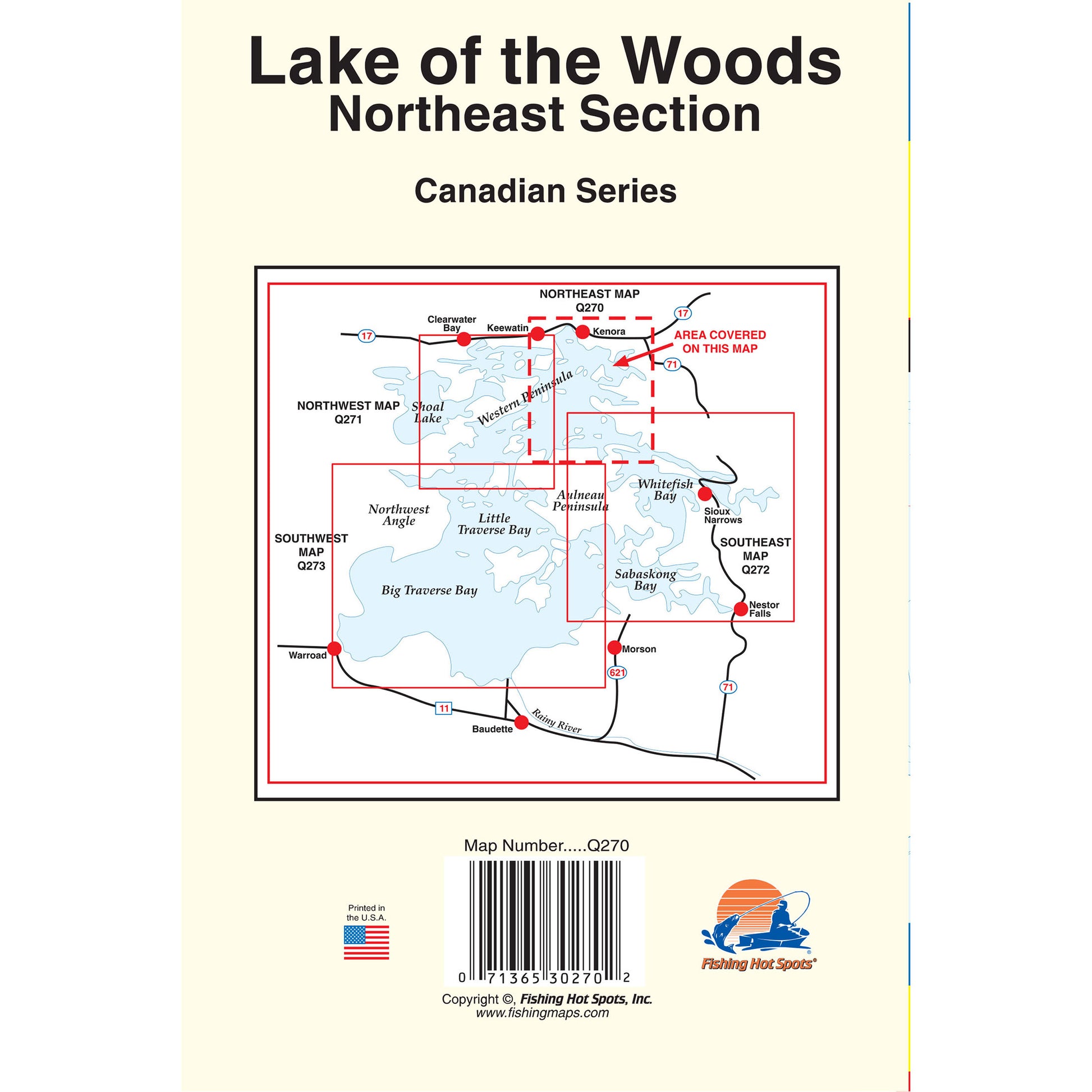Lake of the Woods Northeast Fishing Map (incl. Kenora/Witch/Bigstone Bays)