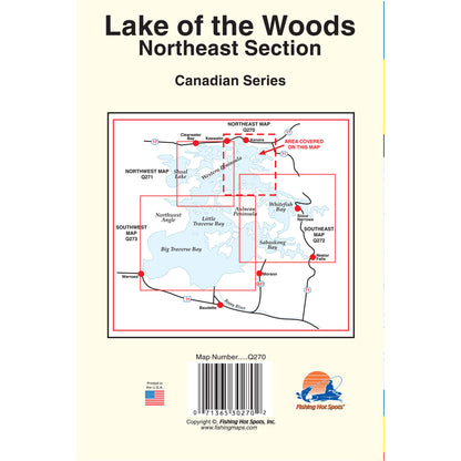 Lake of the Woods Northeast Fishing Map (incl. Kenora/Witch/Bigstone Bays)