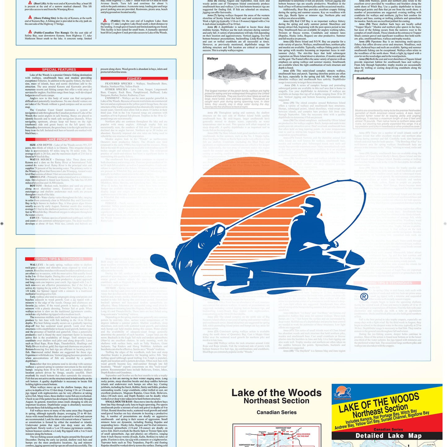 Lake of the Woods Northeast Fishing Map (incl. Kenora/Witch/Bigstone Bays)