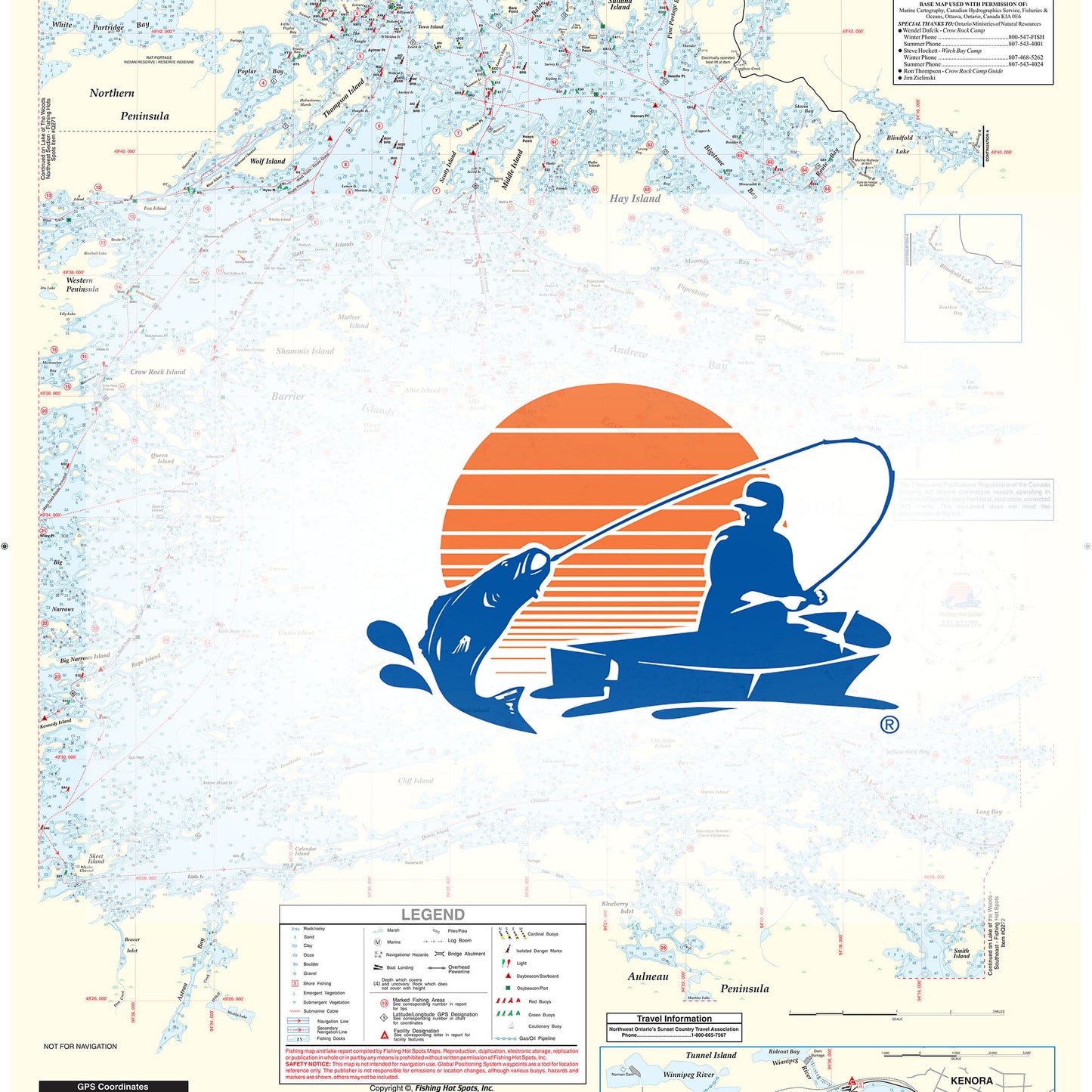 Lake of the Woods Northeast Fishing Map (incl. Kenora/Witch/Bigstone Bays)