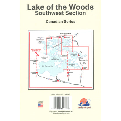 Lake of the Woods Southwest Fishing Map, Lake (incl. Big/Little Traverse Bay - MN/ONT)