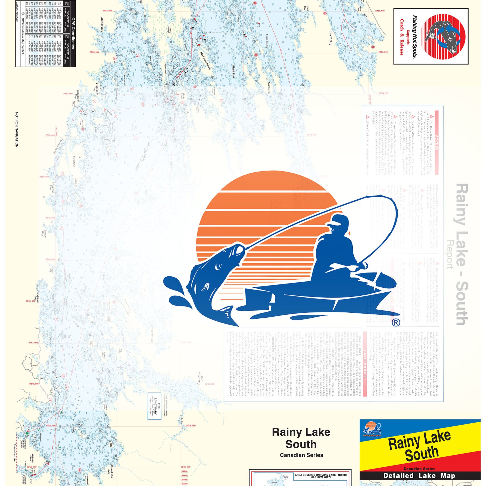 Rainy Lake South Fishing Map