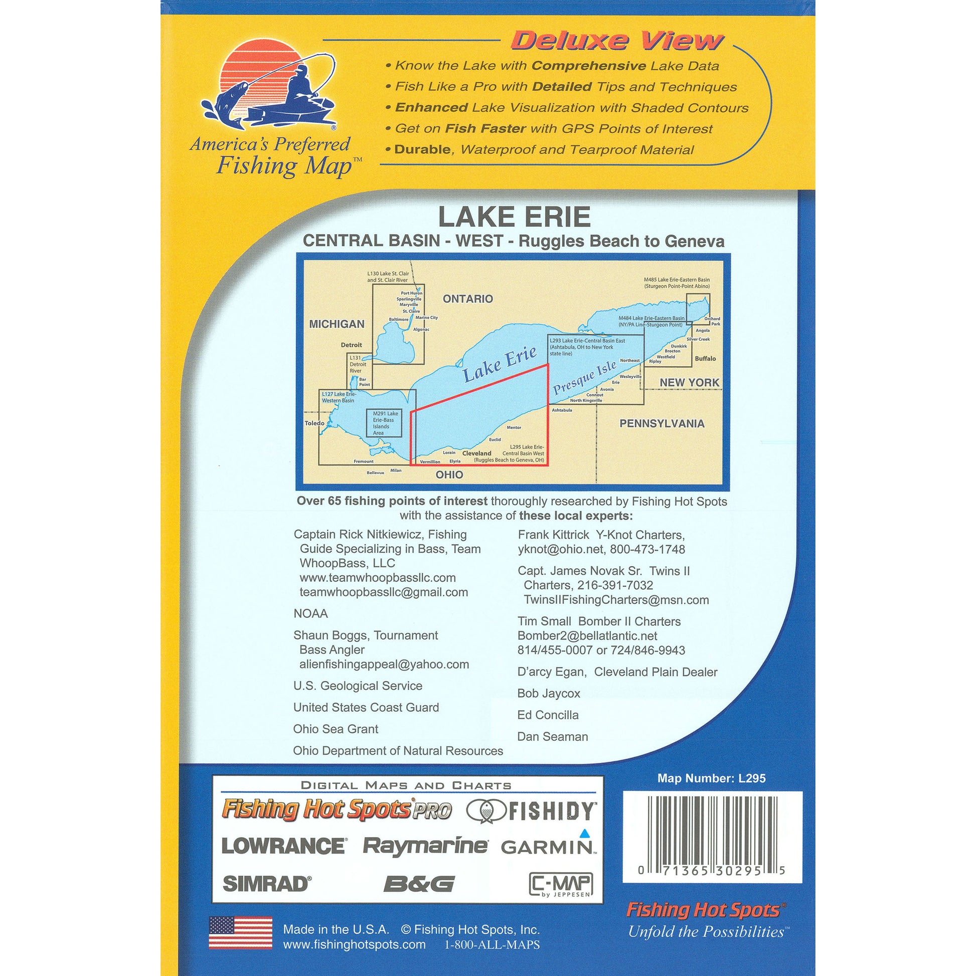 Lake Erie Fishing Map - Central Basin West (Ruggles Beach to Geneva, Ohio)