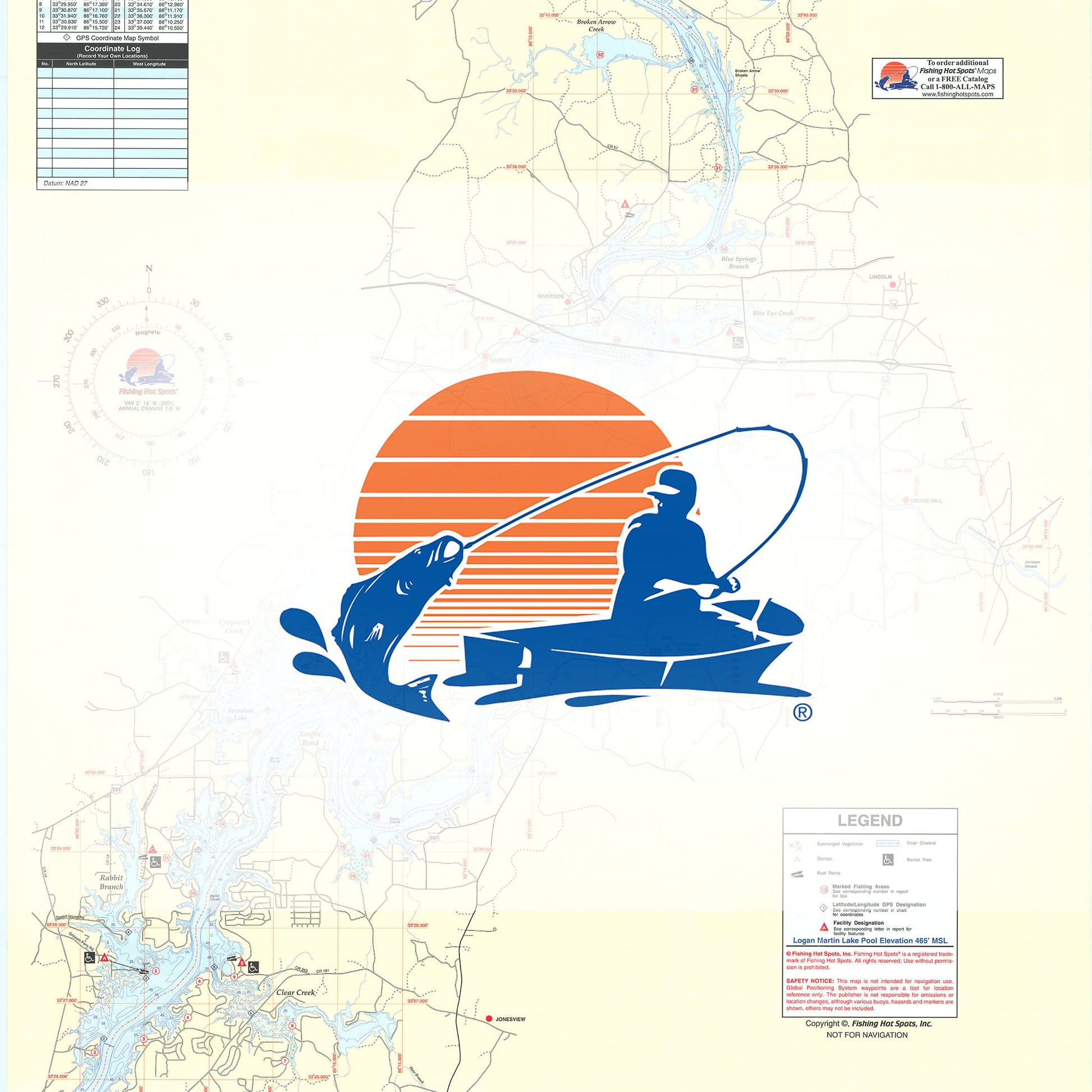 Logan Martin Reservoir Fishing Map
