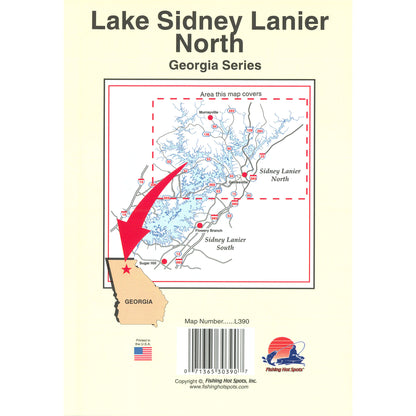 Lake Sidney Lanier North Fishing Map (North of Browns Bridge)