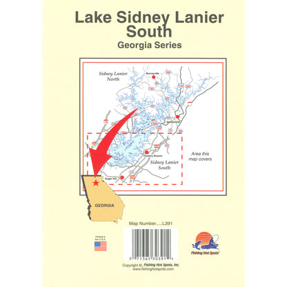 Lake Sidney Lanier South Fishing Map (Dam to Browns Bridge)