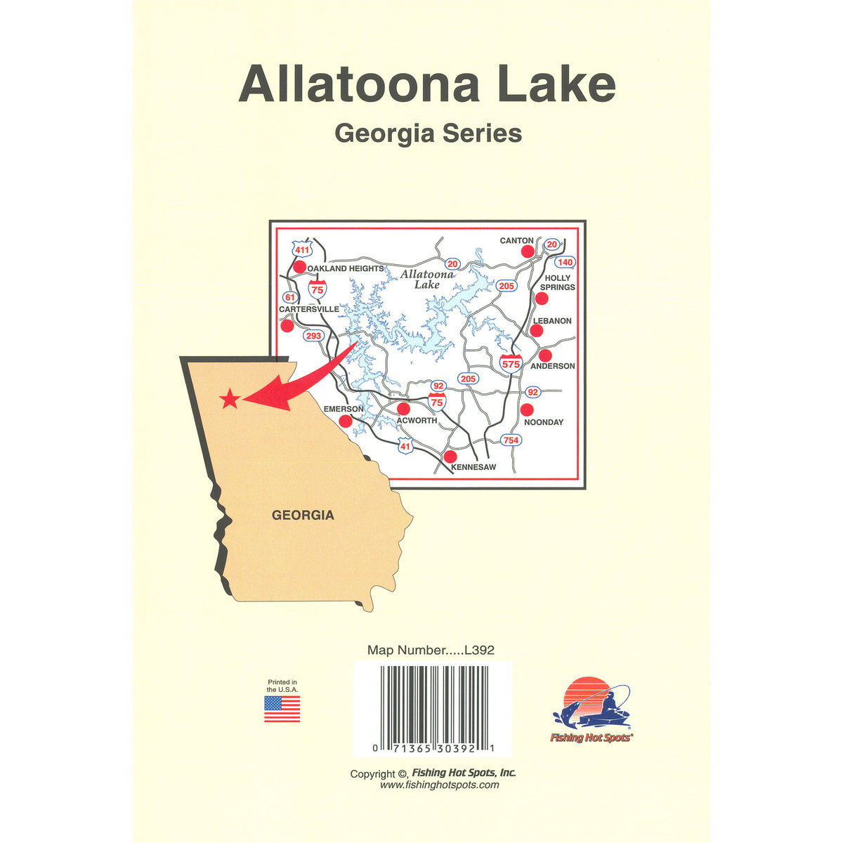 Allatoona Lake Fishing Map