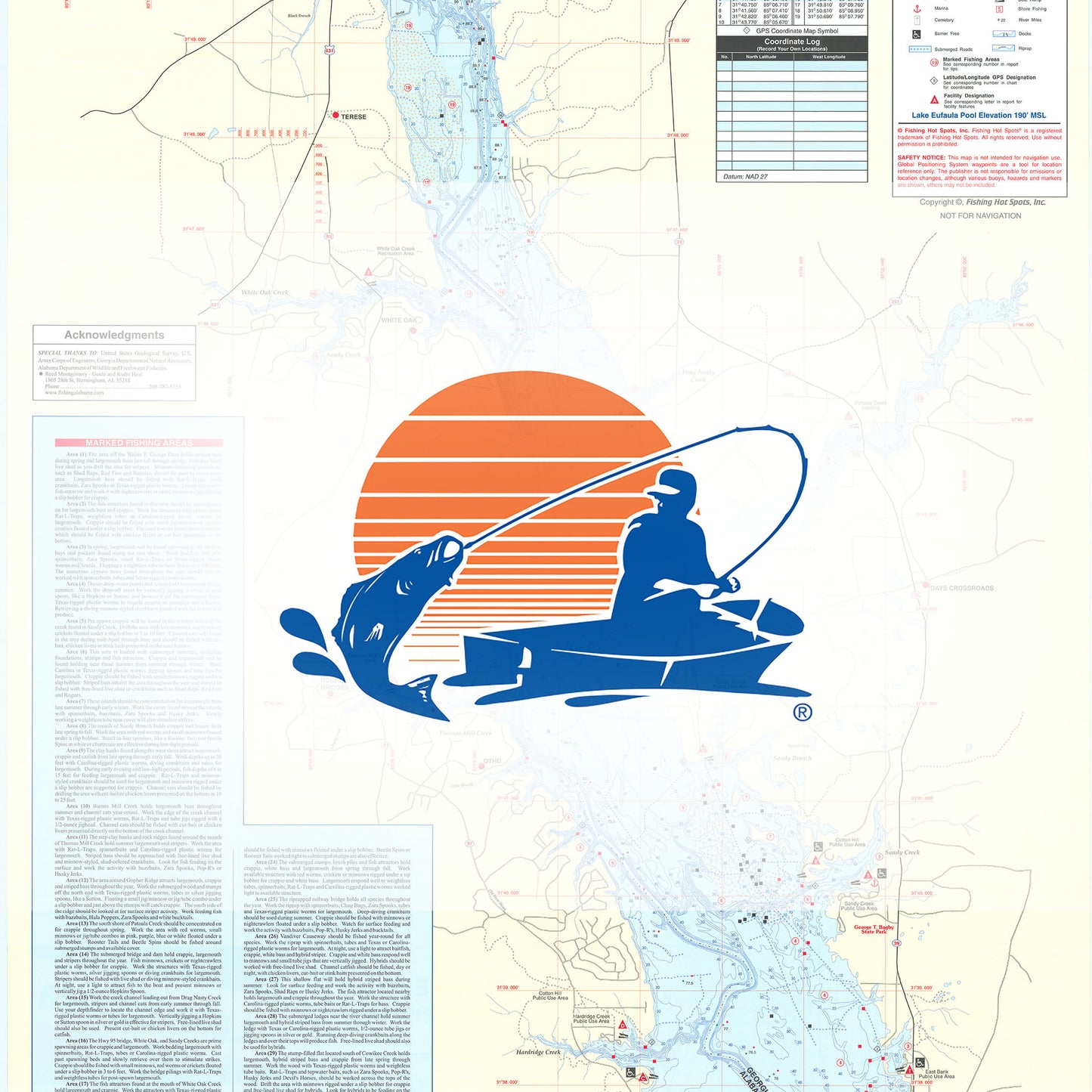 Lake Eufaula (Walter F. George Reservoir) (GA/AL) Fishing Map