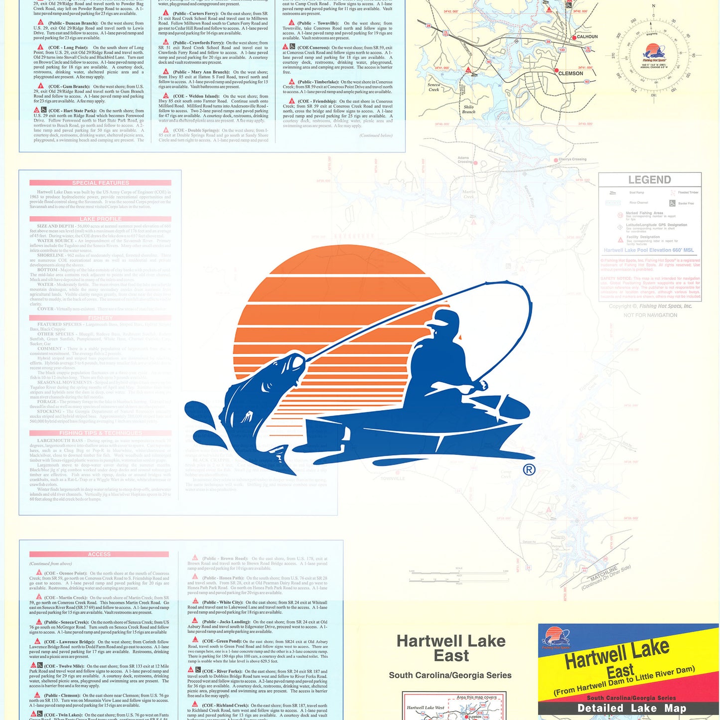 Hartwell Lake-East Fishing Map