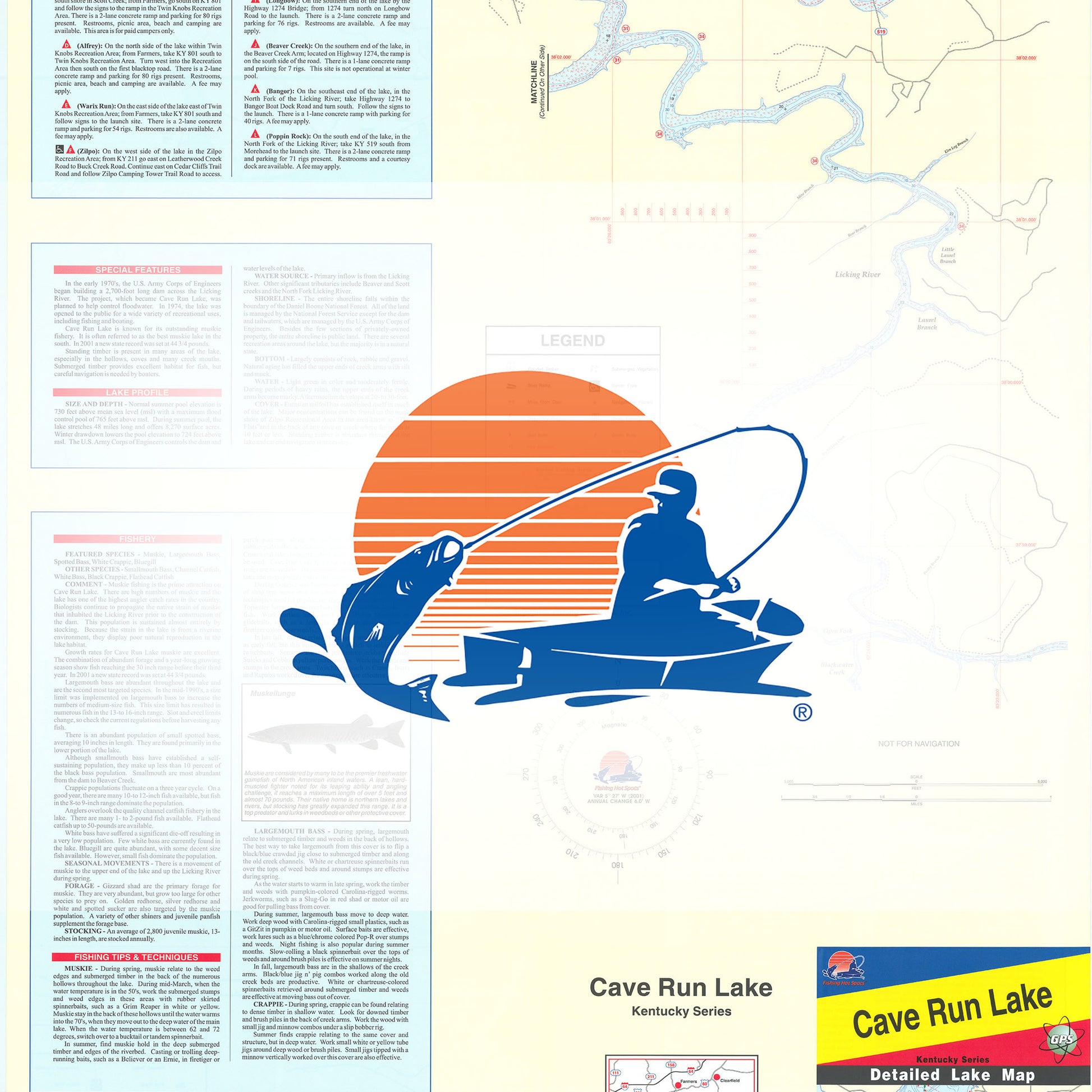 Cave Run Lake Fishing Map