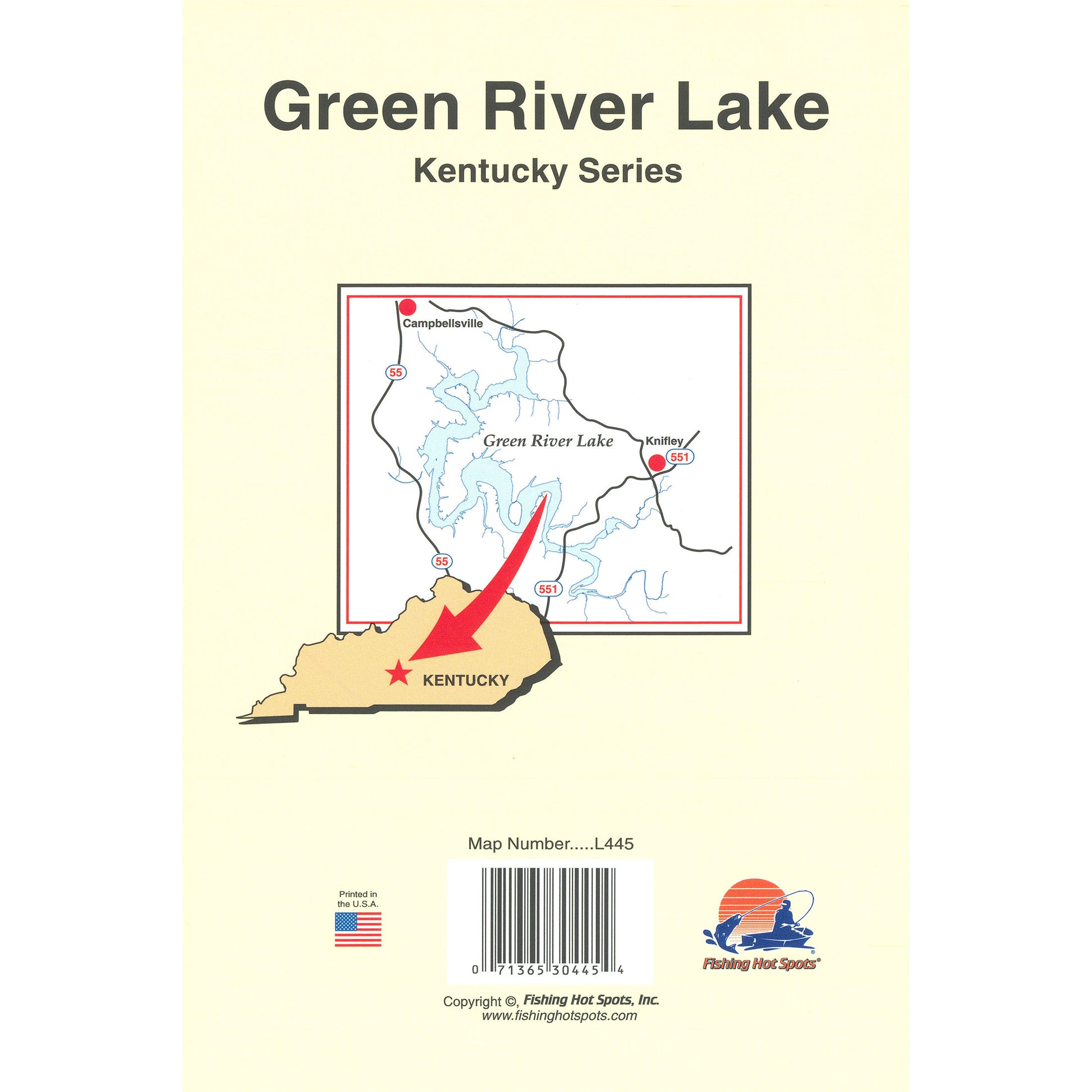 Green River Lake (KY) Fishing Map