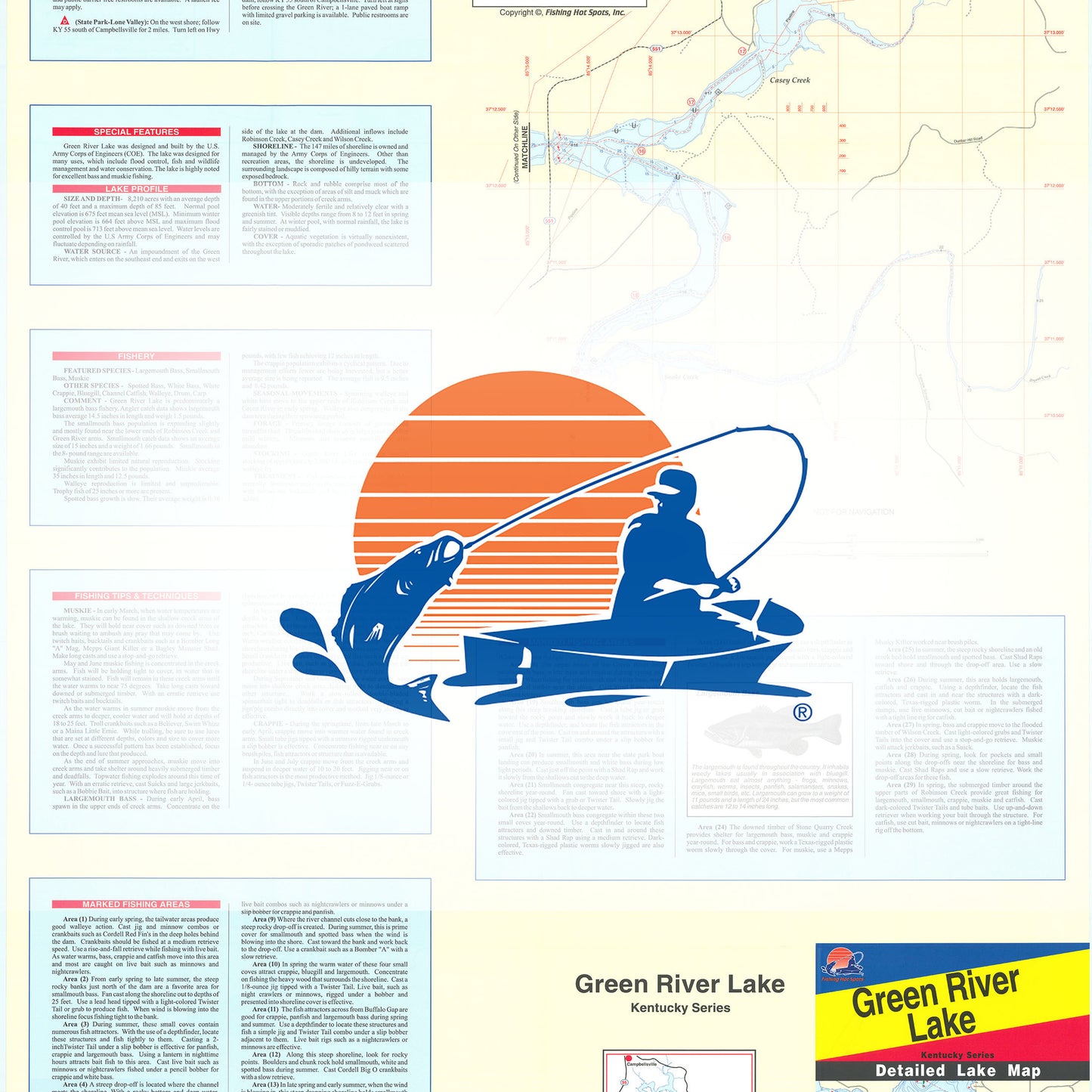 Green River Lake (KY) Fishing Map