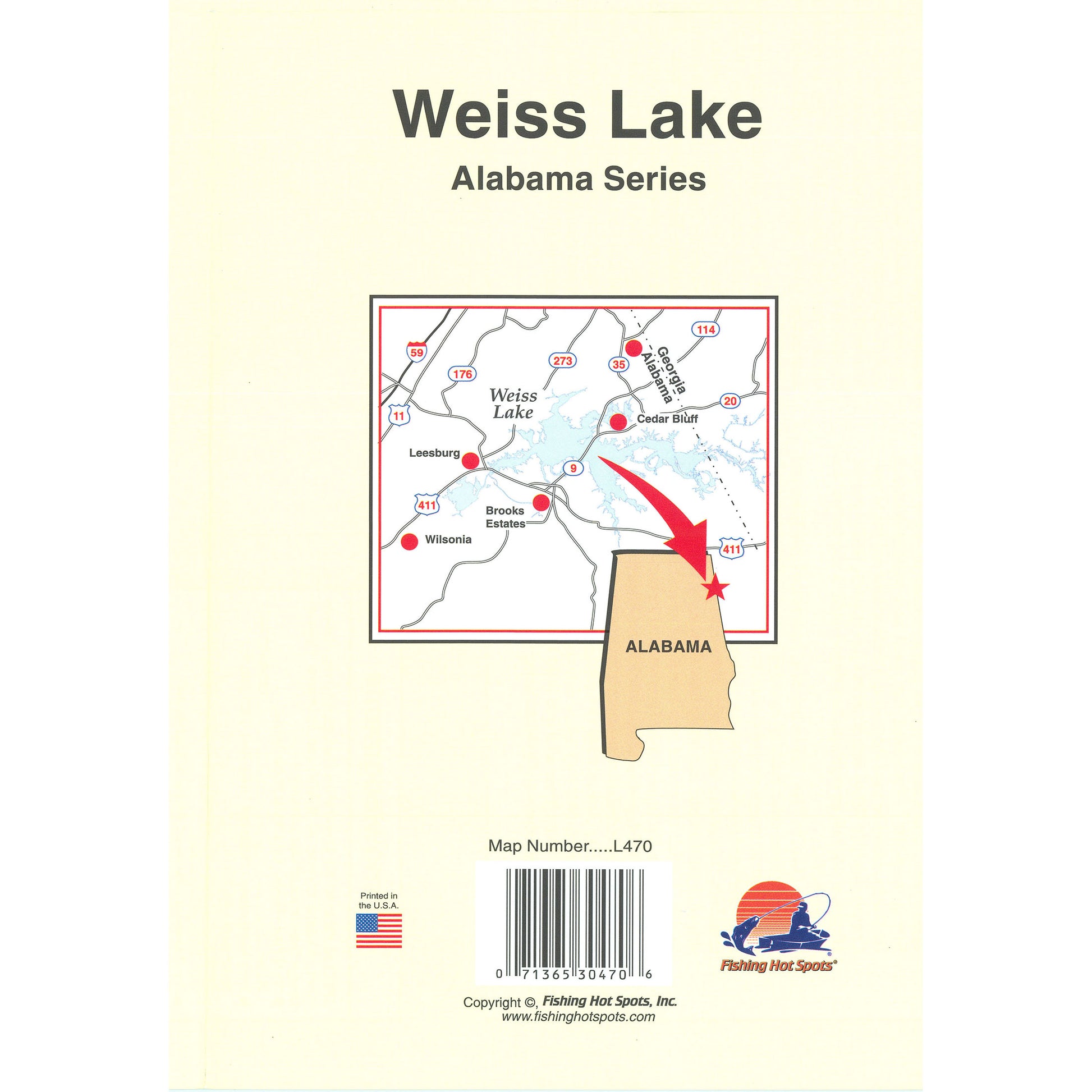 Weiss Lake Fishing Map
