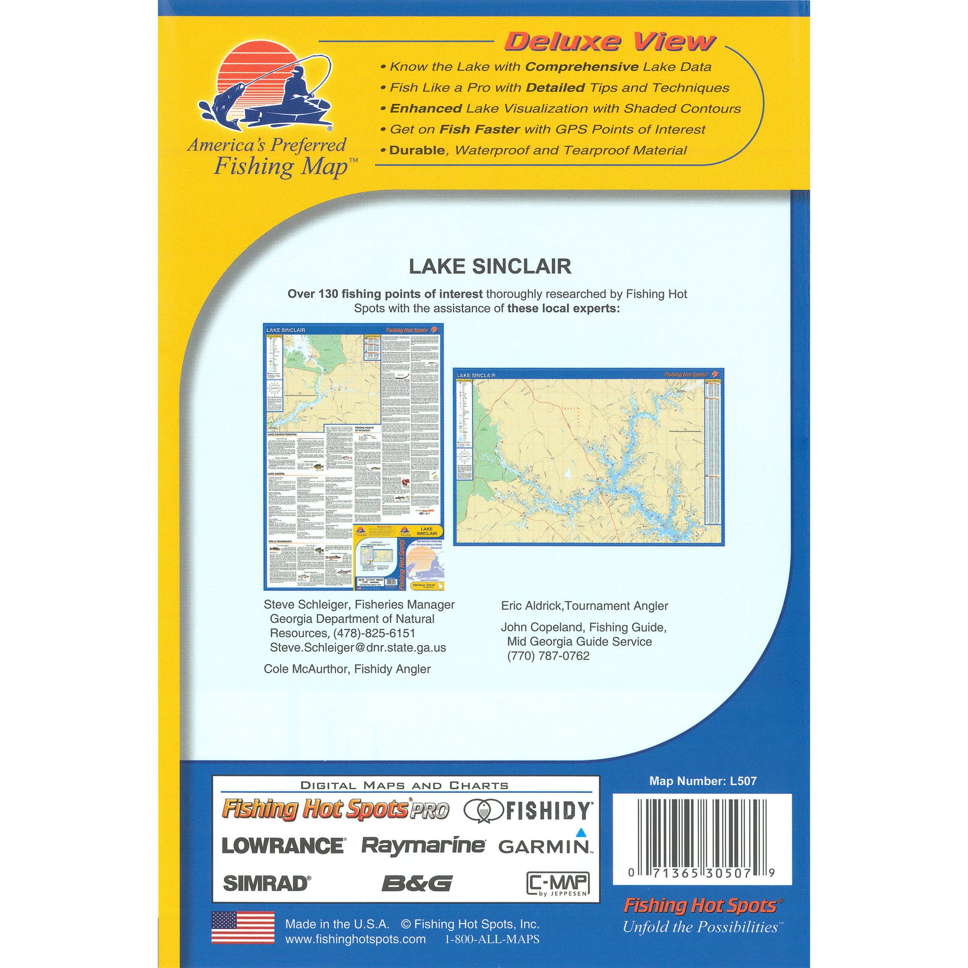 Lake Sinclair Fishing Map