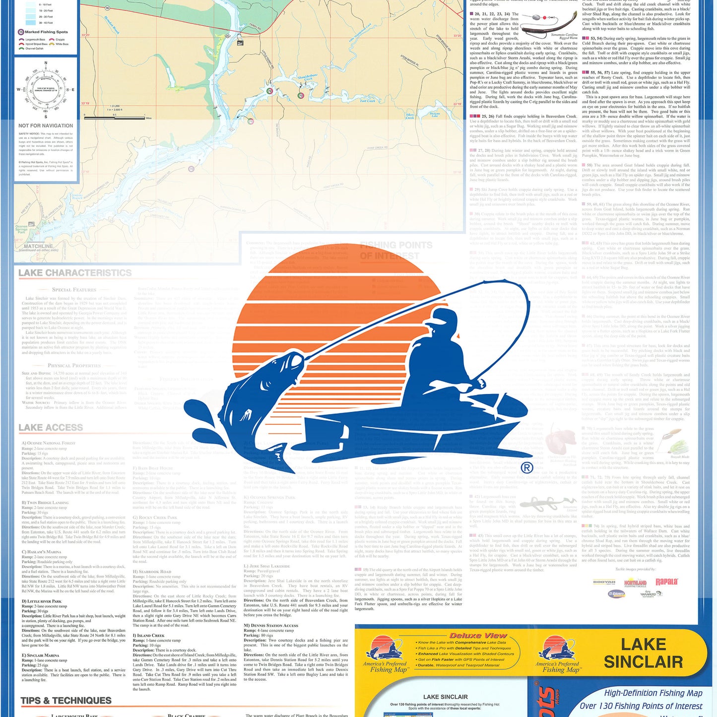 Lake Sinclair Fishing Map