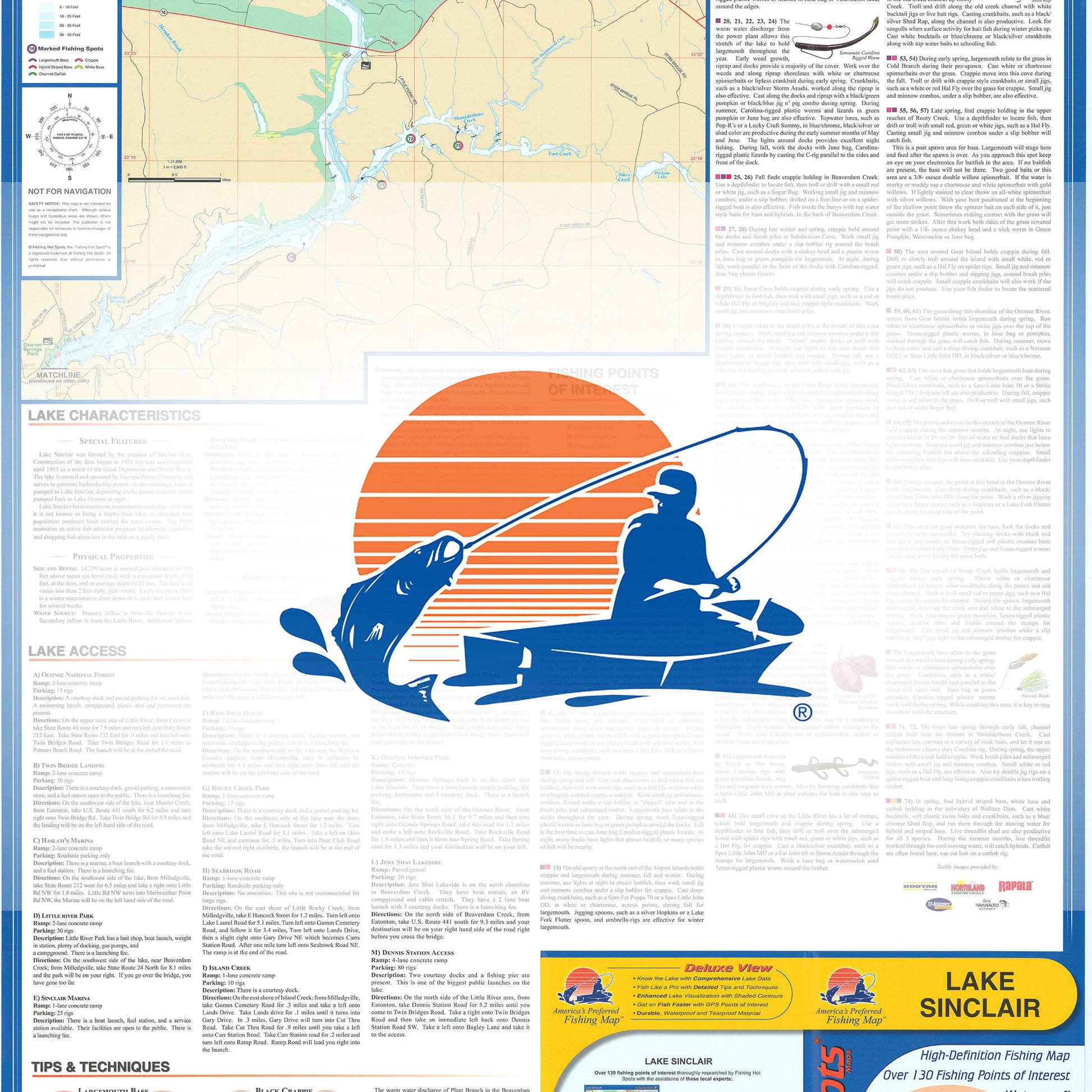 Lake Sinclair Fishing Map
