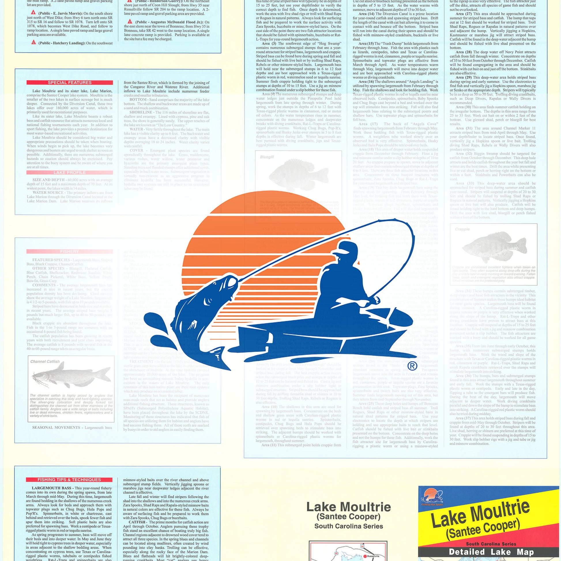 Lake Moultrie Fishing Map (Santee Cooper)