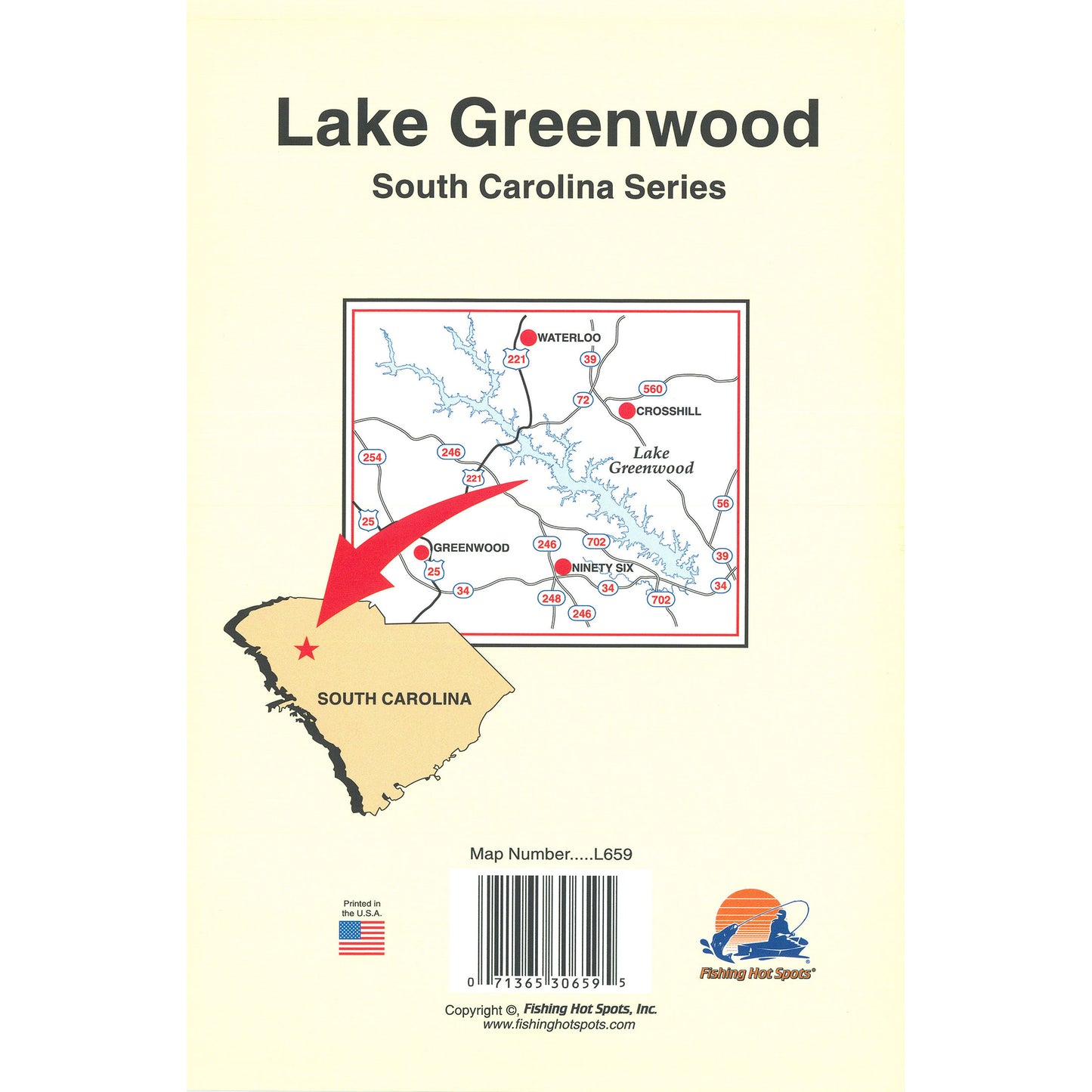 Lake Greenwood Fishing Map
