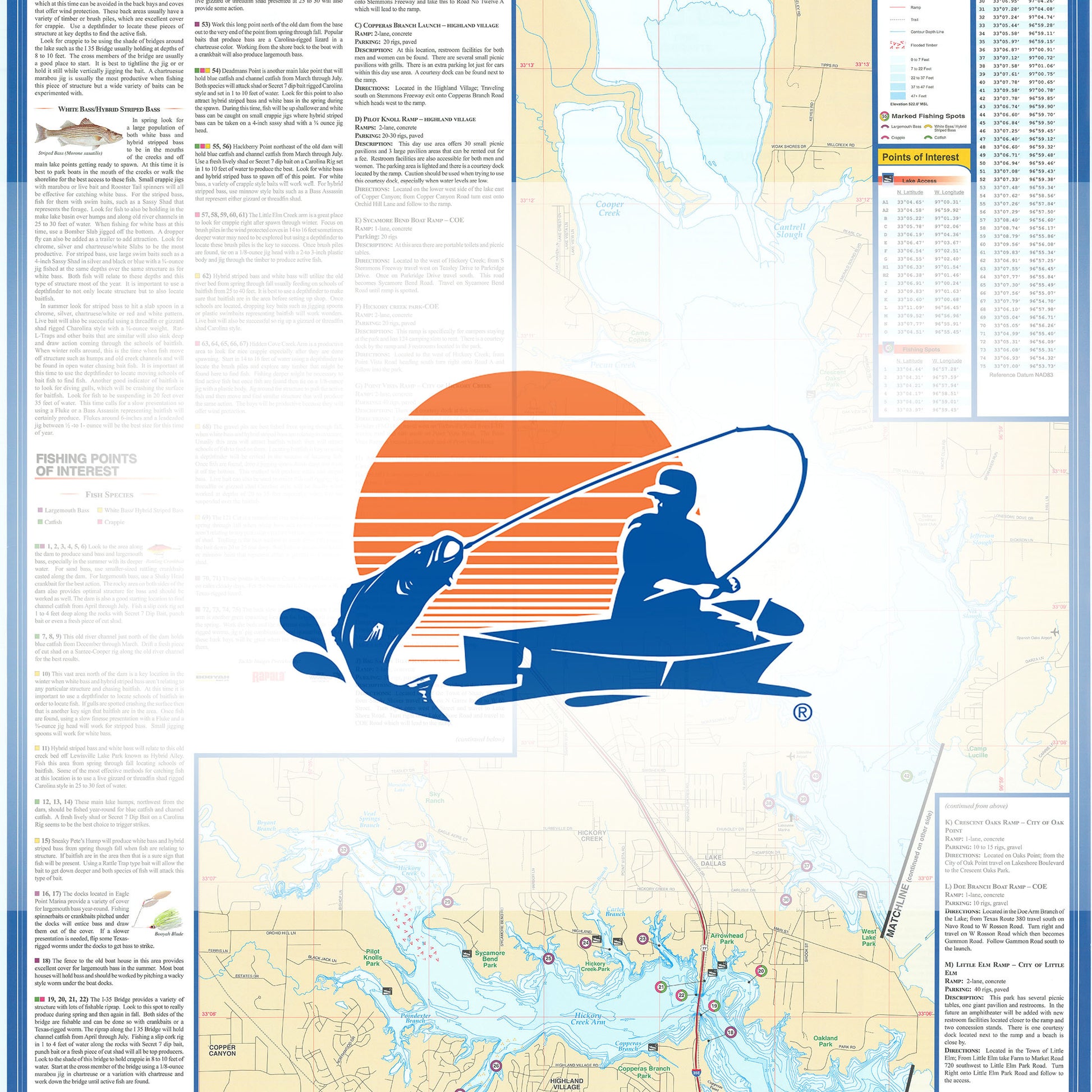 Lewisville Lake Fishing Map