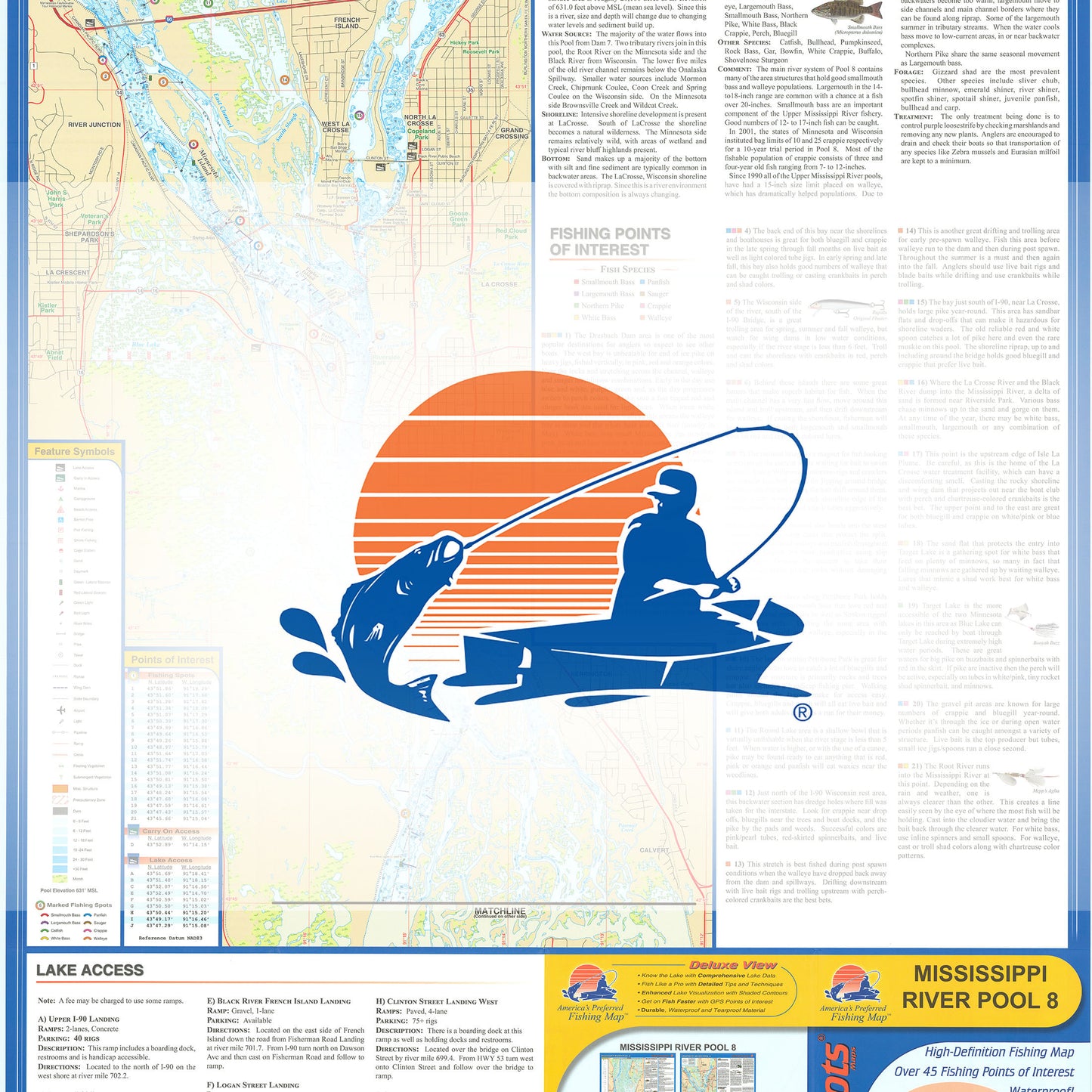 Mississippi River-Pool 8 Fishing Map