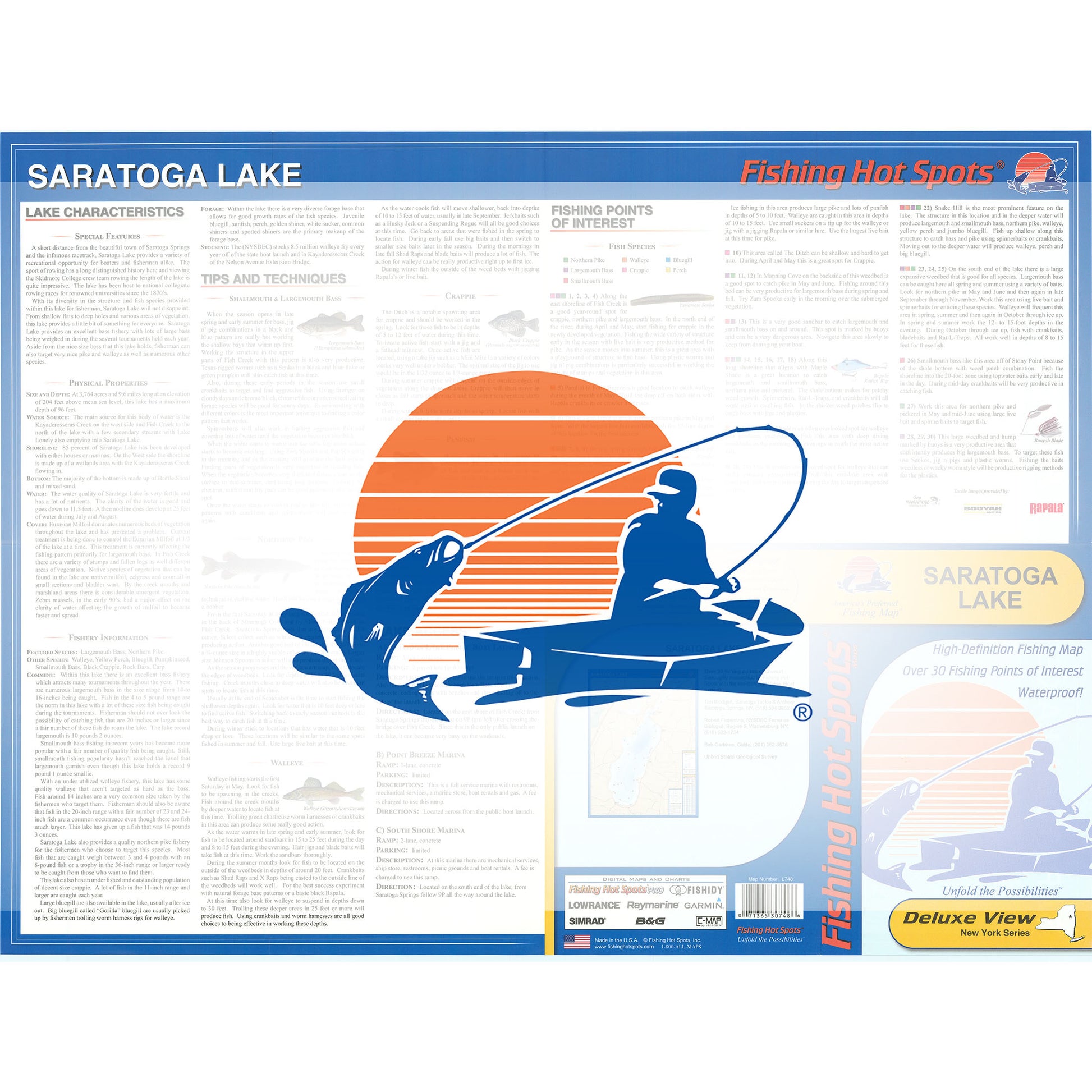 Saratoga Lake Fishing Map