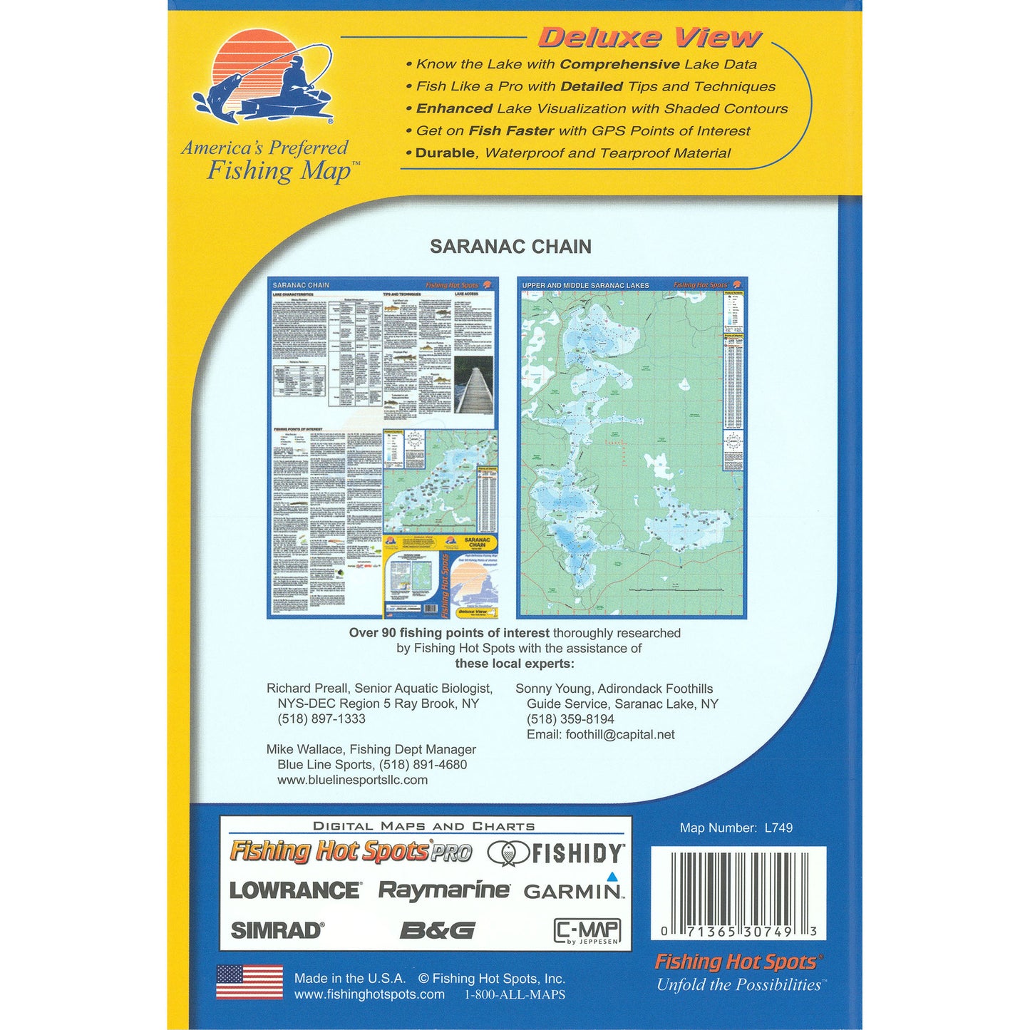 Saranac Chain Fishing Map
