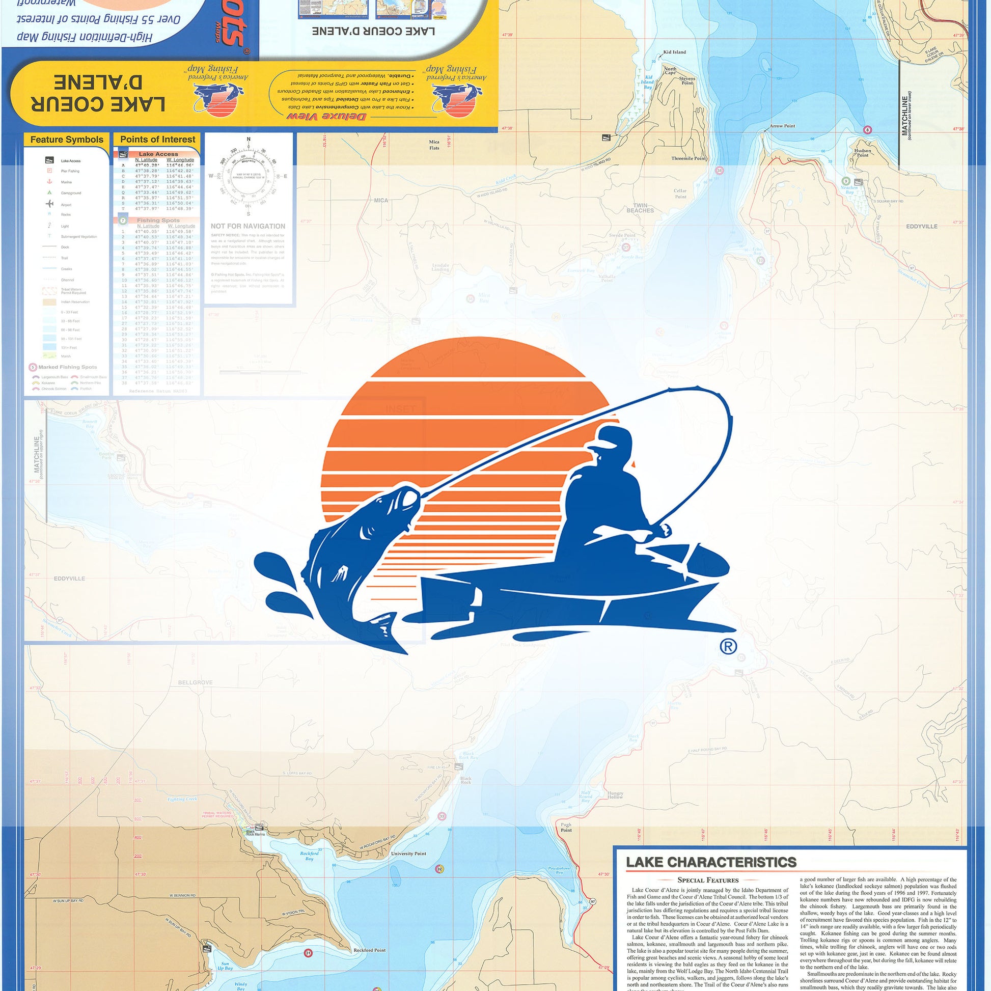 Lake Coeur D Alene Fishing Map