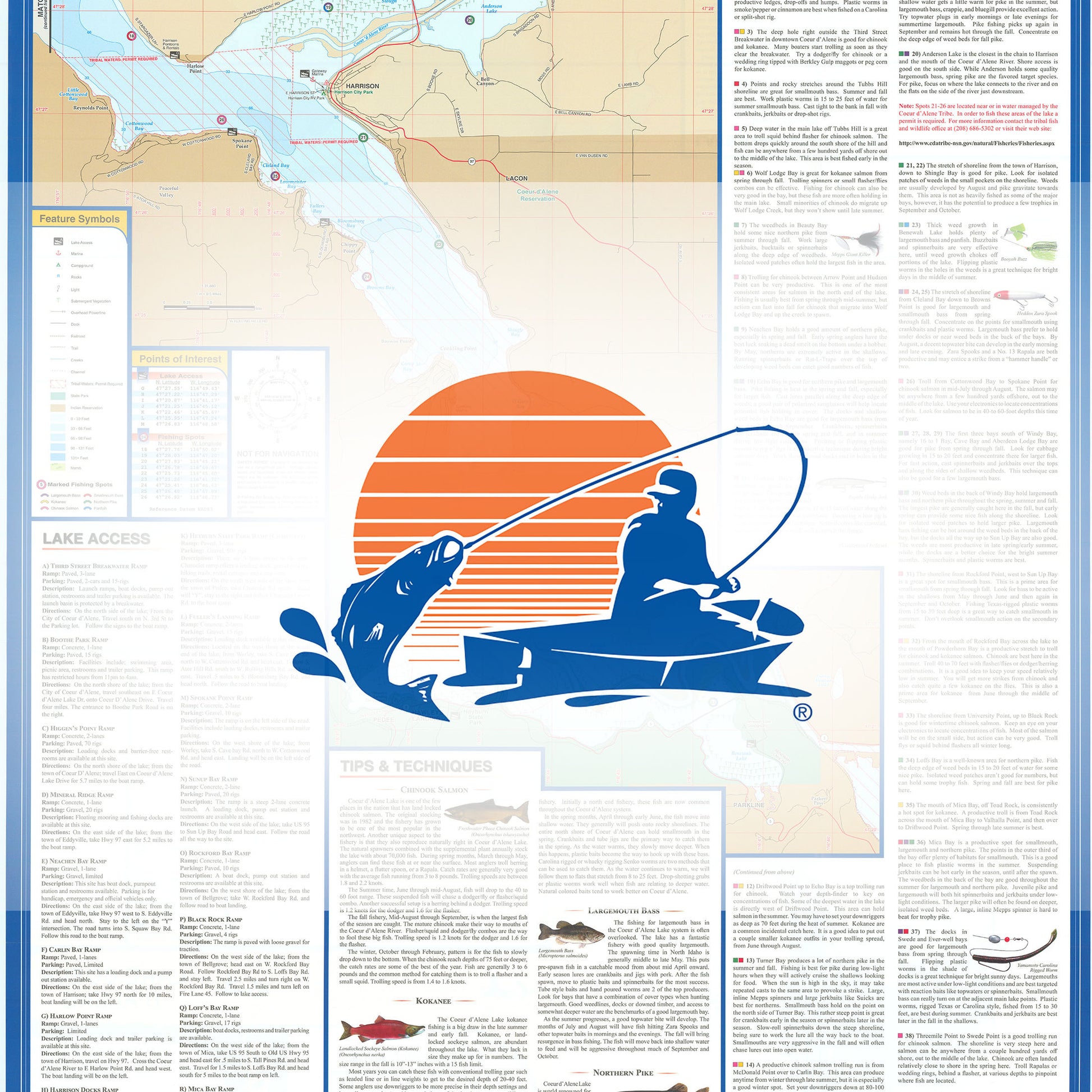 Lake Coeur D Alene Fishing Map