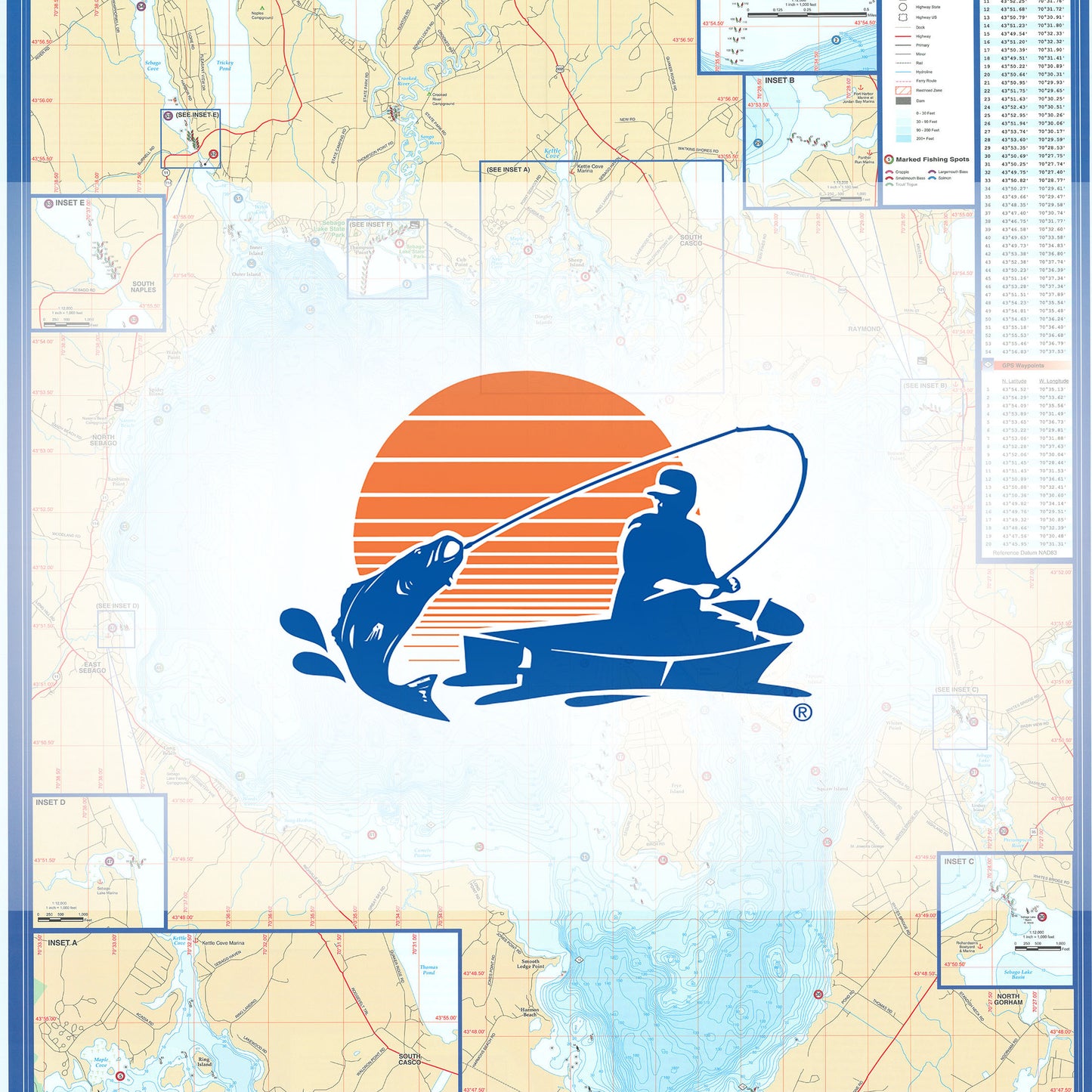 Sebago Lake Fishing Map