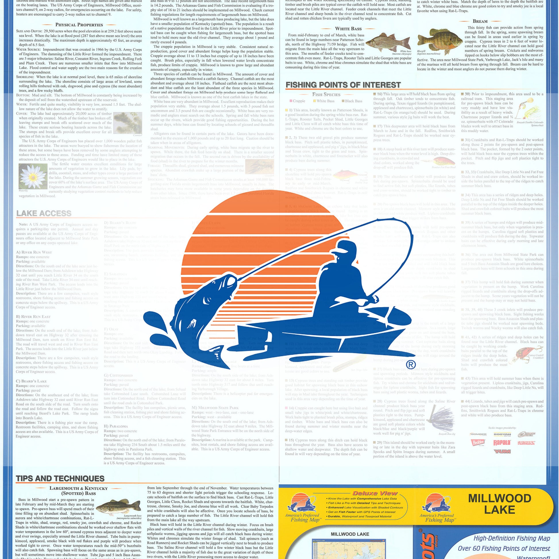 Millwood Lake Fishing Map