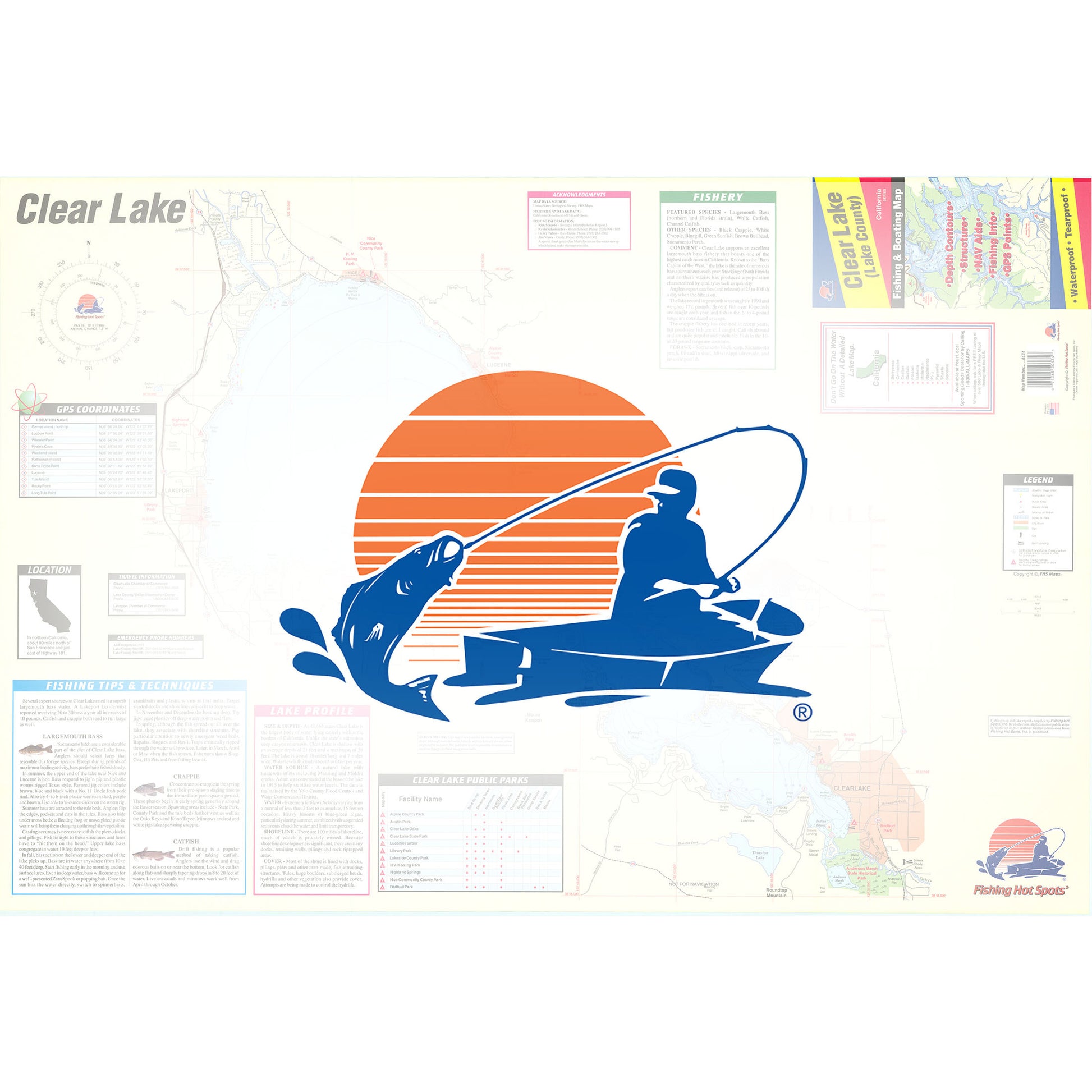 Clear Lake (Lake. Co) Fishing Map