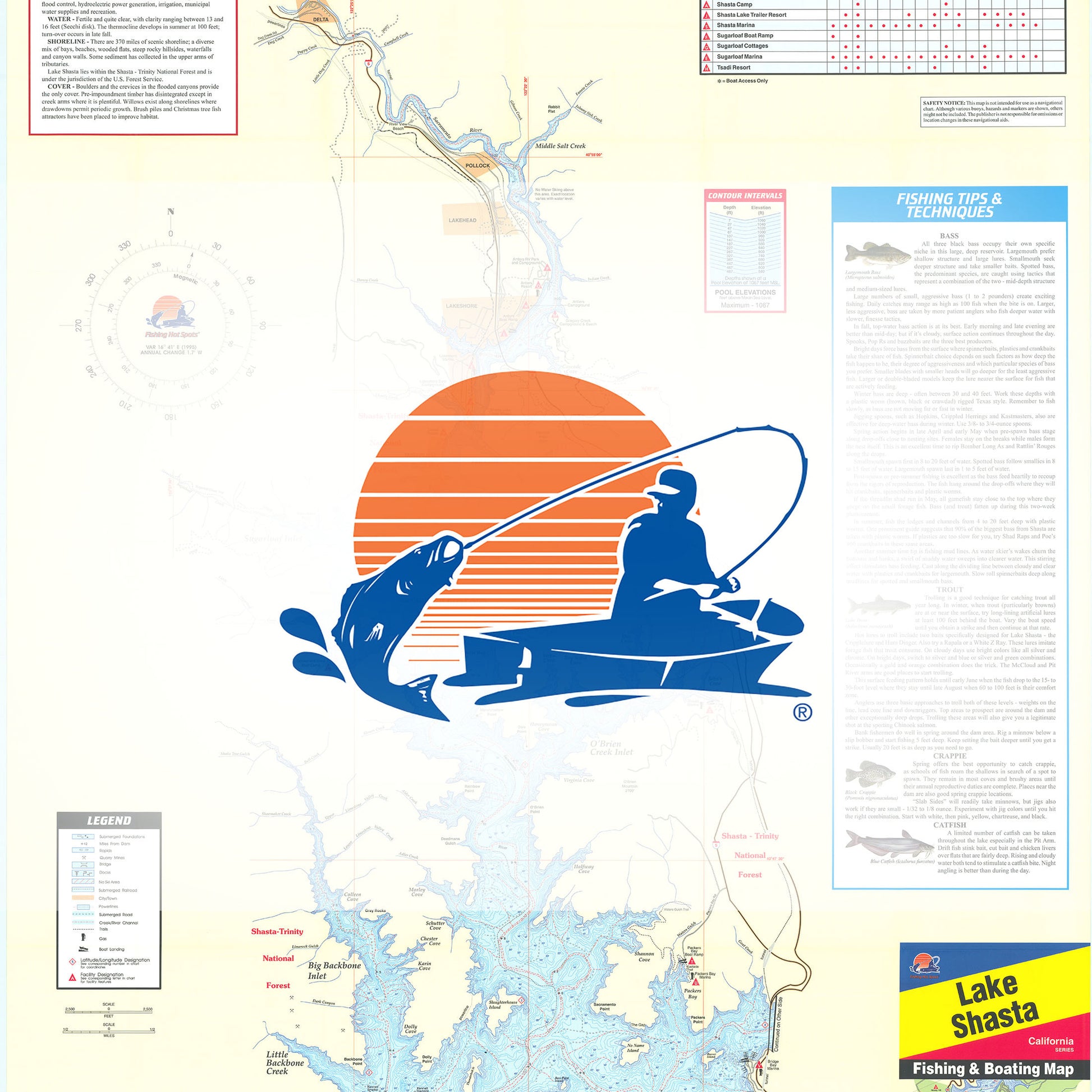 Shasta Lake Fishing Map