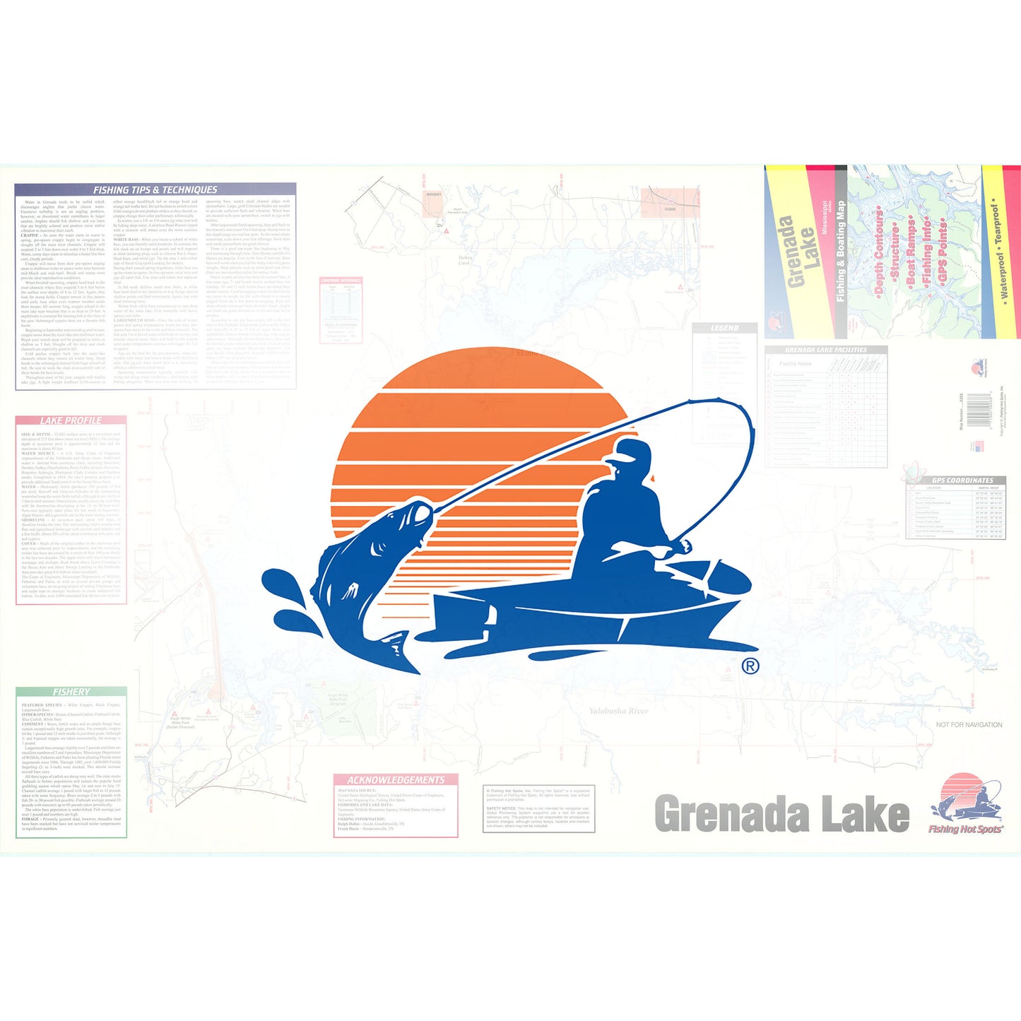 Grenada Lake Fishing Map
