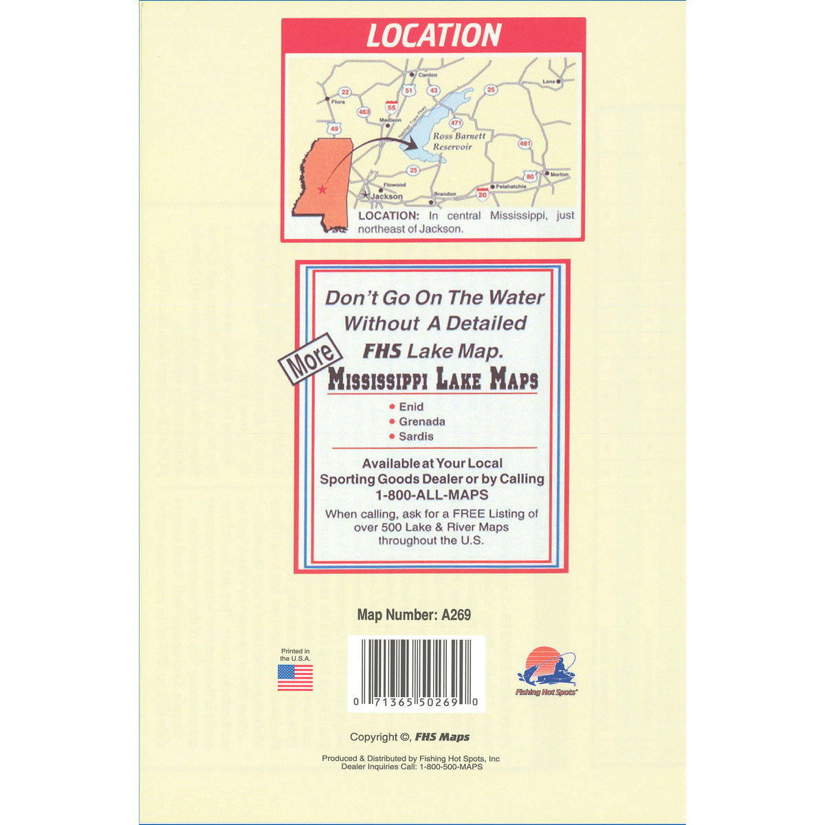 Ross Barnett Reservoir Fishing Map