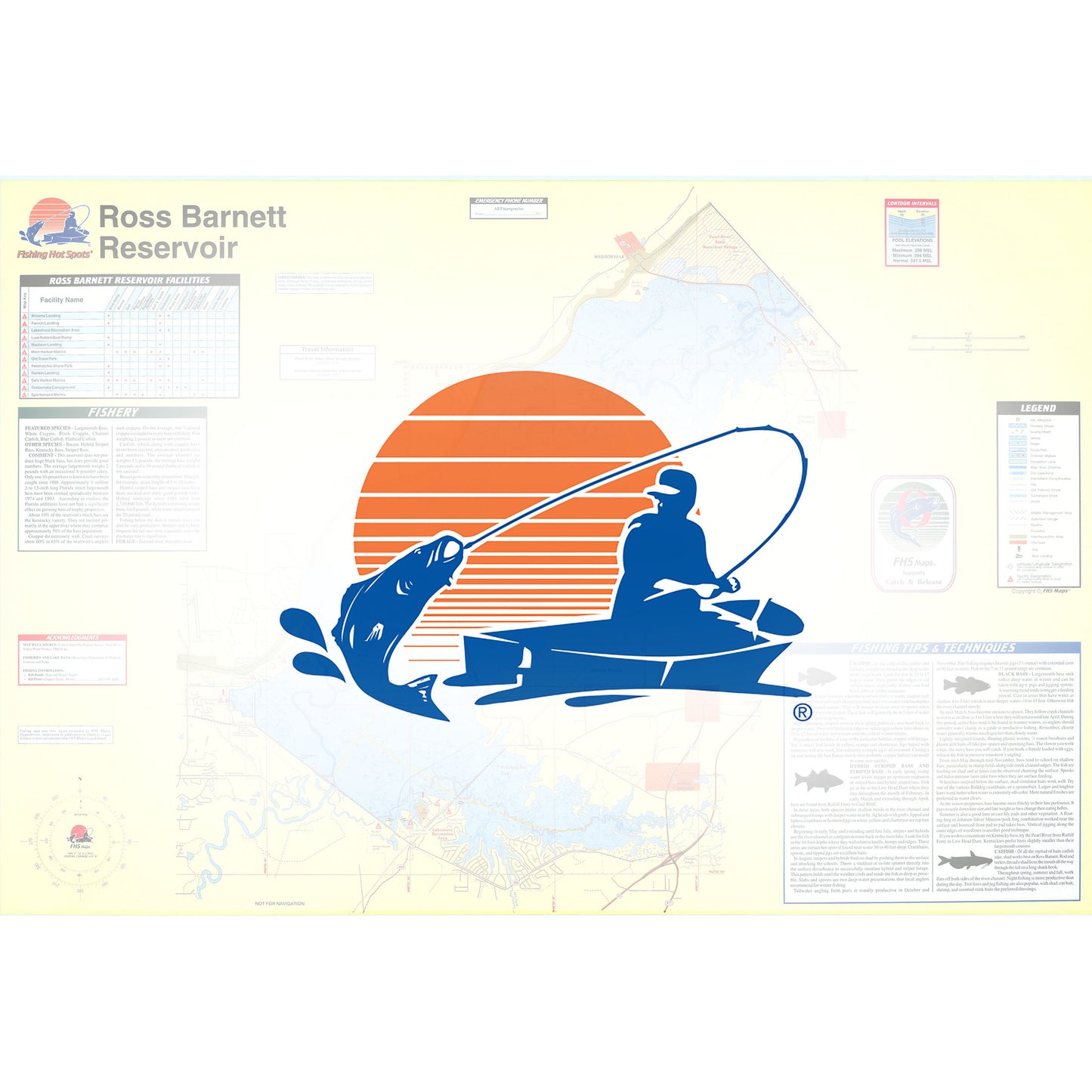 Ross Barnett Reservoir Fishing Map