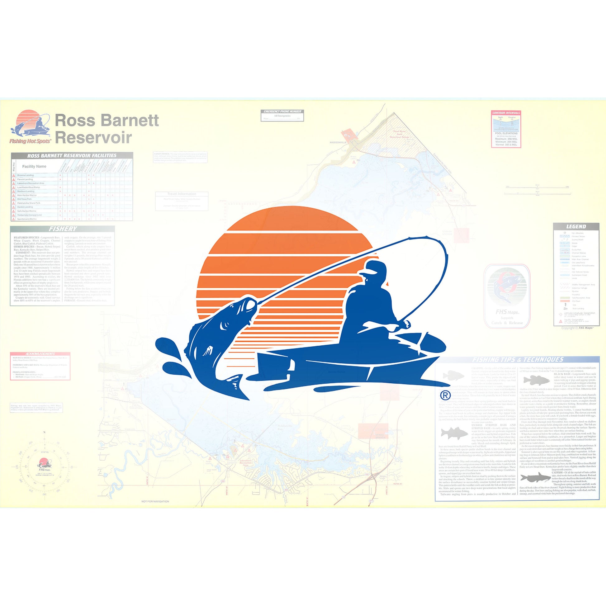Ross Barnett Reservoir Fishing Map