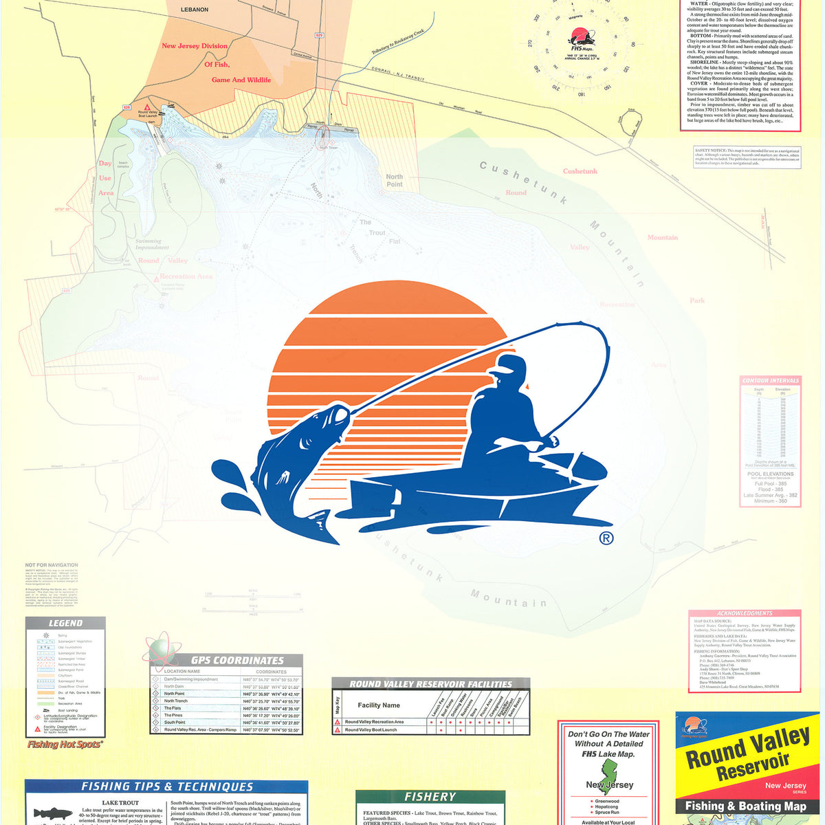 Round Valley Reservoir Fishing Map