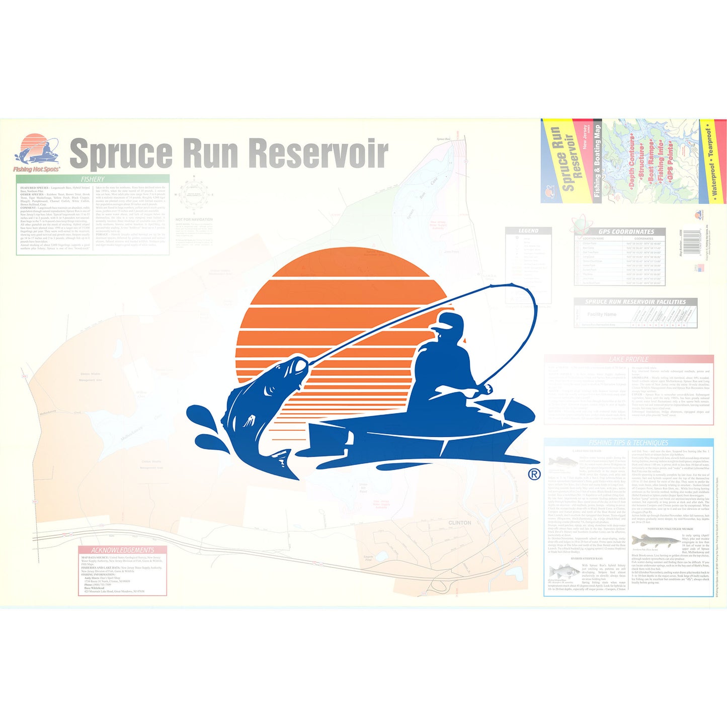 Spruce Run Reservoir Fishing Map