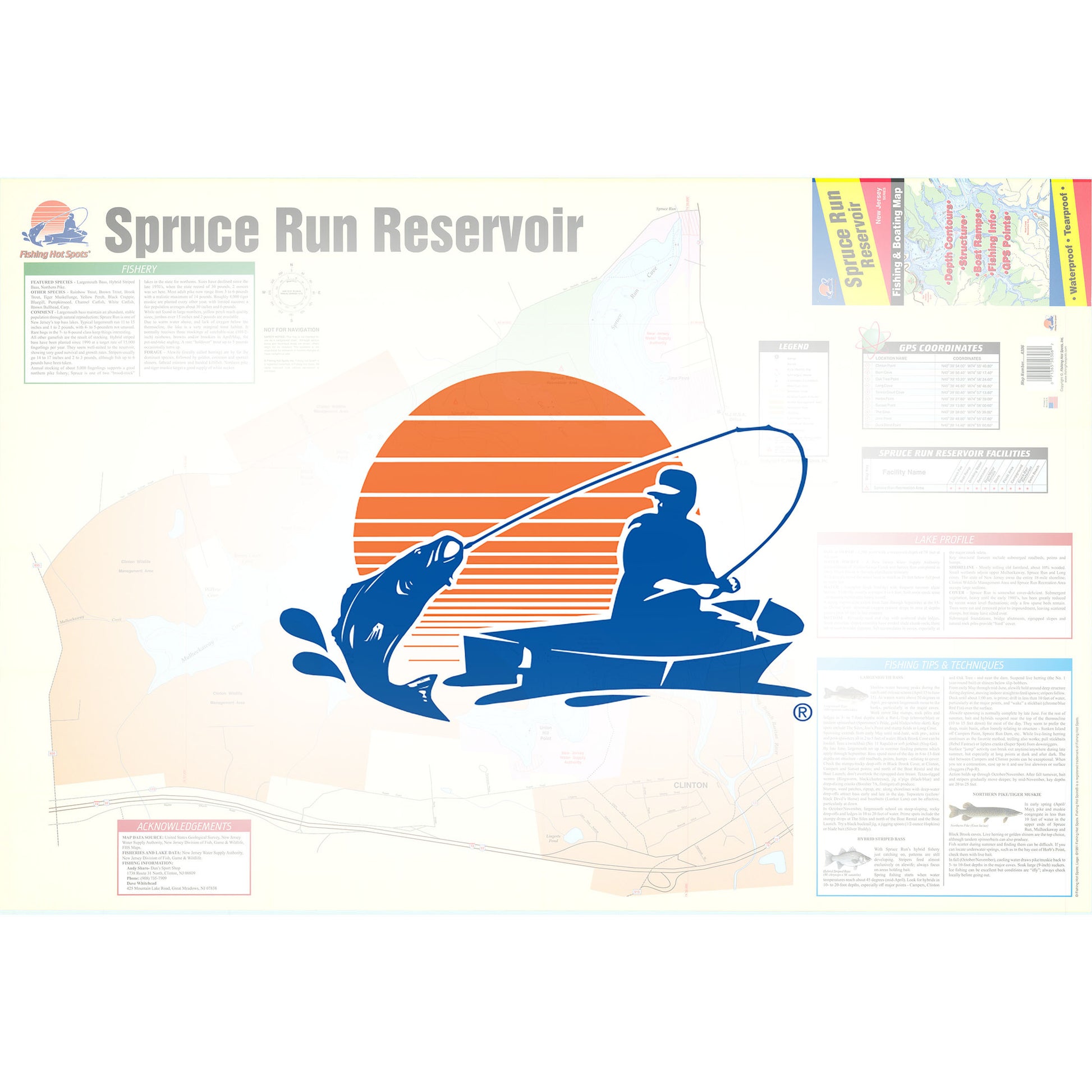 Spruce Run Reservoir Fishing Map