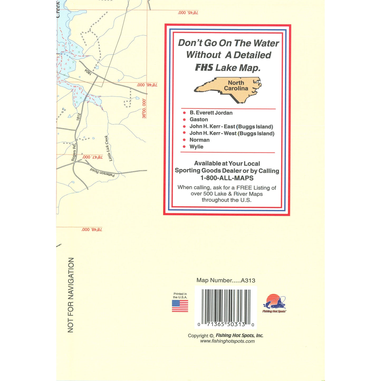 Falls Lake Fishing Map