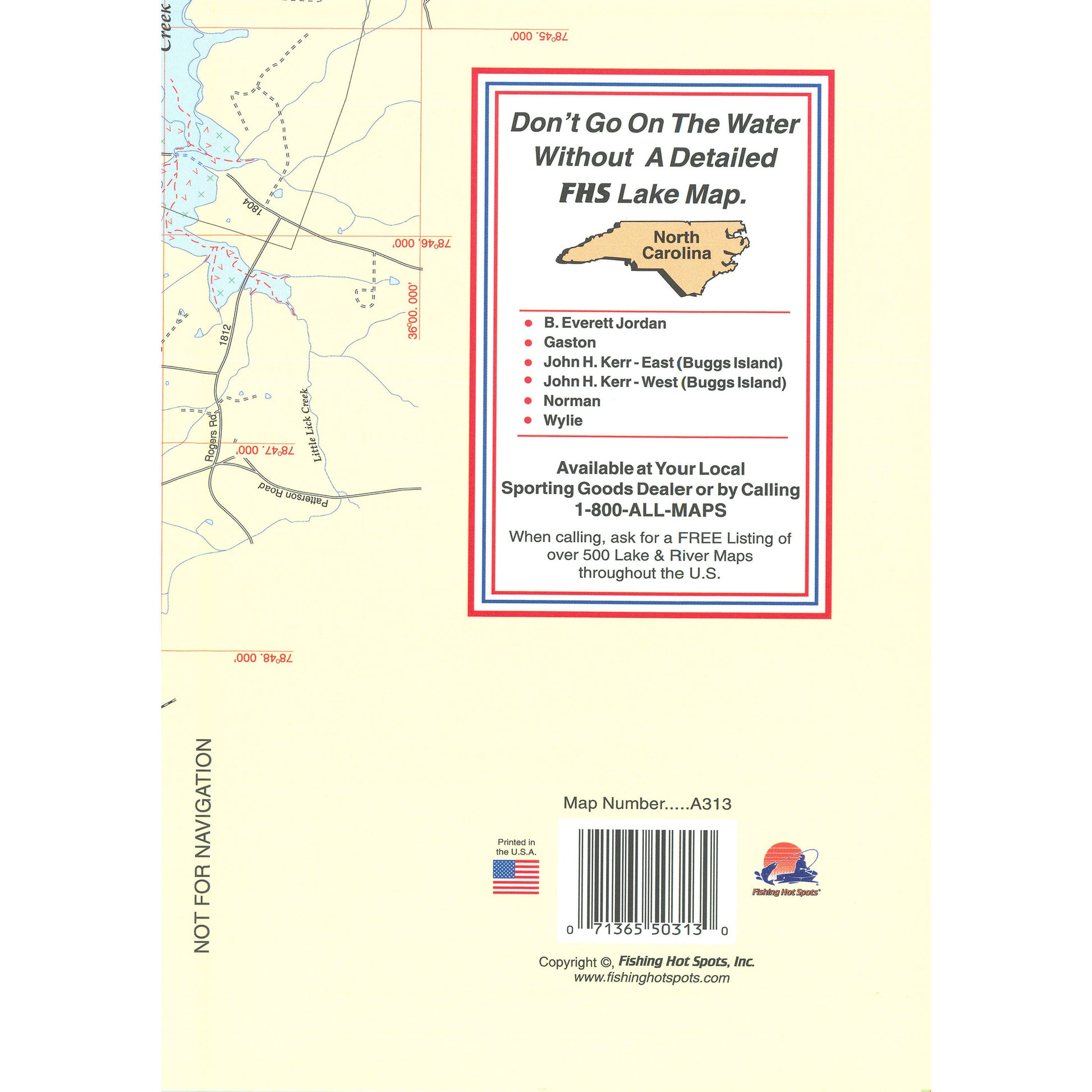 Falls Lake Fishing Map